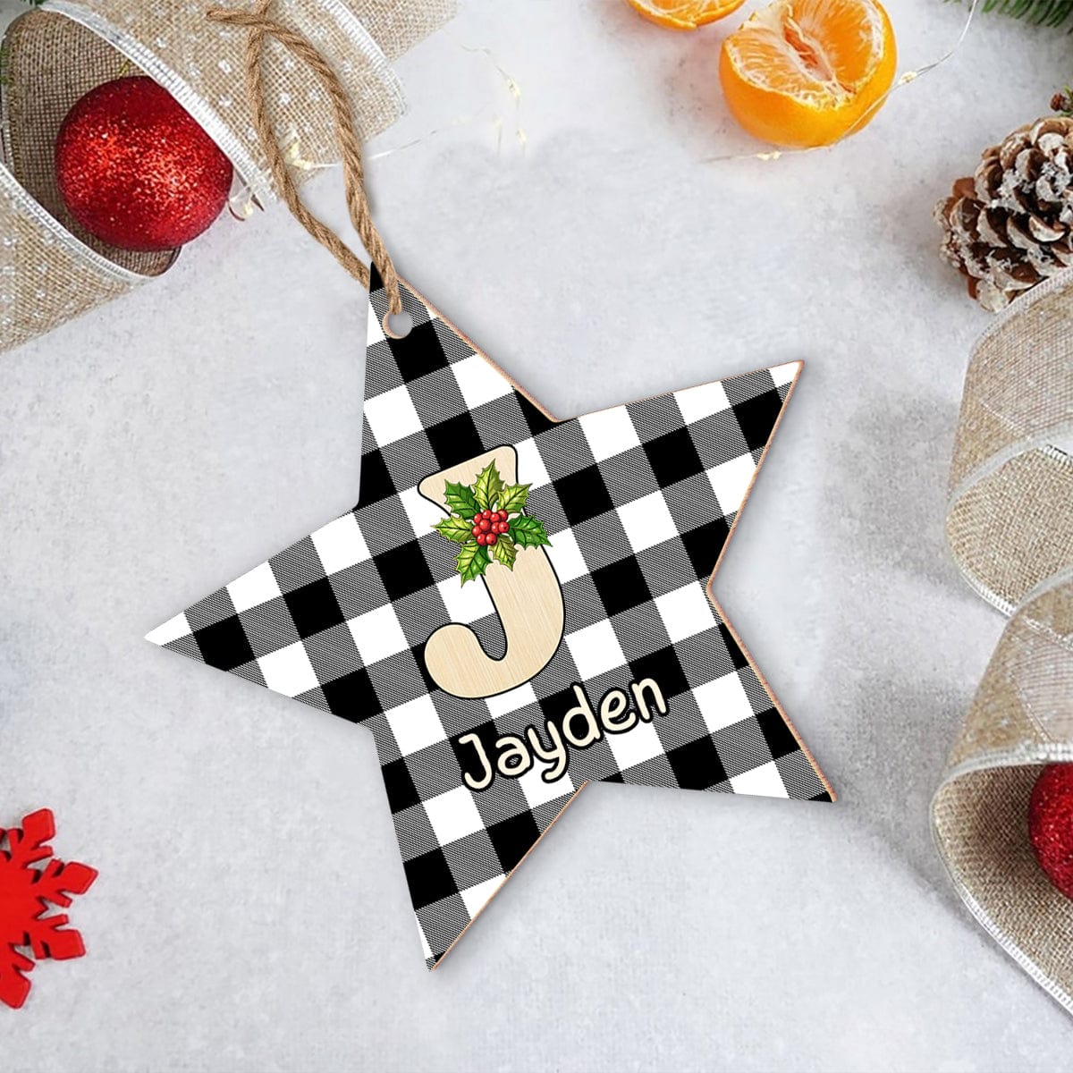 Personalized Alphabet Name and Shape For Christmas Tree Wooden Ornament HA75 891771 - Image 4