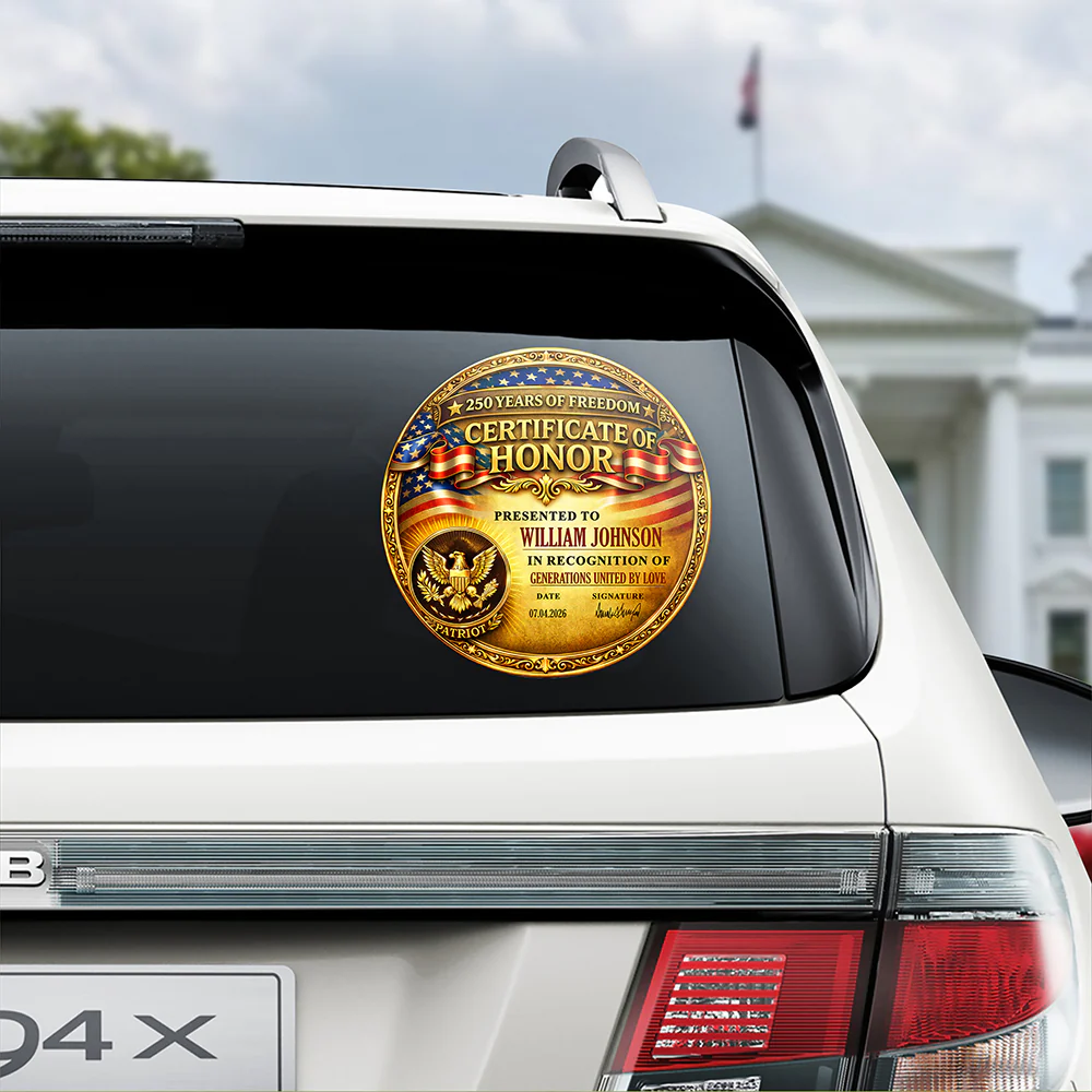Personalized Certificate Of Honor For 250 Years Of American Freedom Car Window Decal Sticker LM32 897913 - Image 5