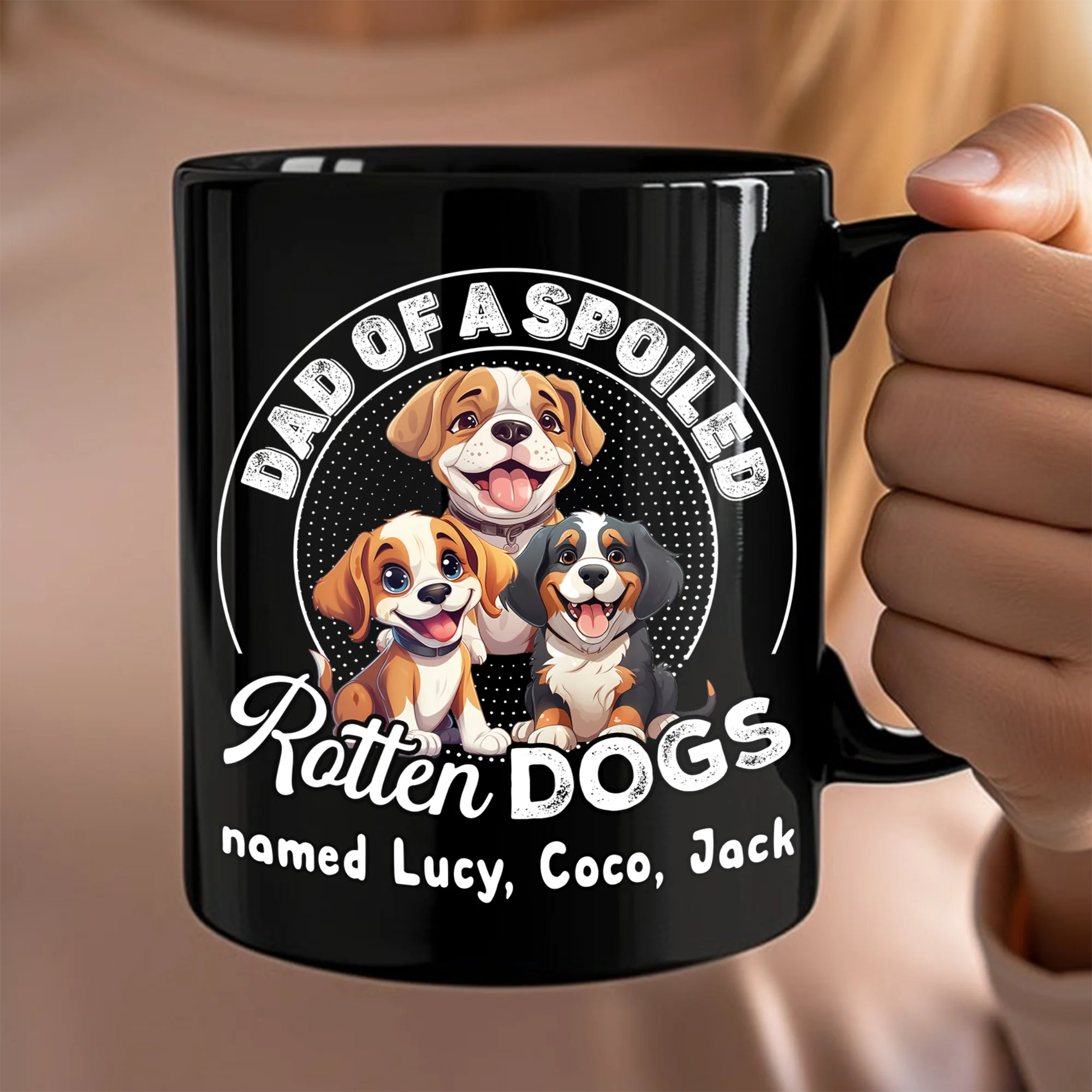 Personalized Dad Of A Spoiled Black Mug Funny Gift for Dog Lovers LM32 893179 - Image 6