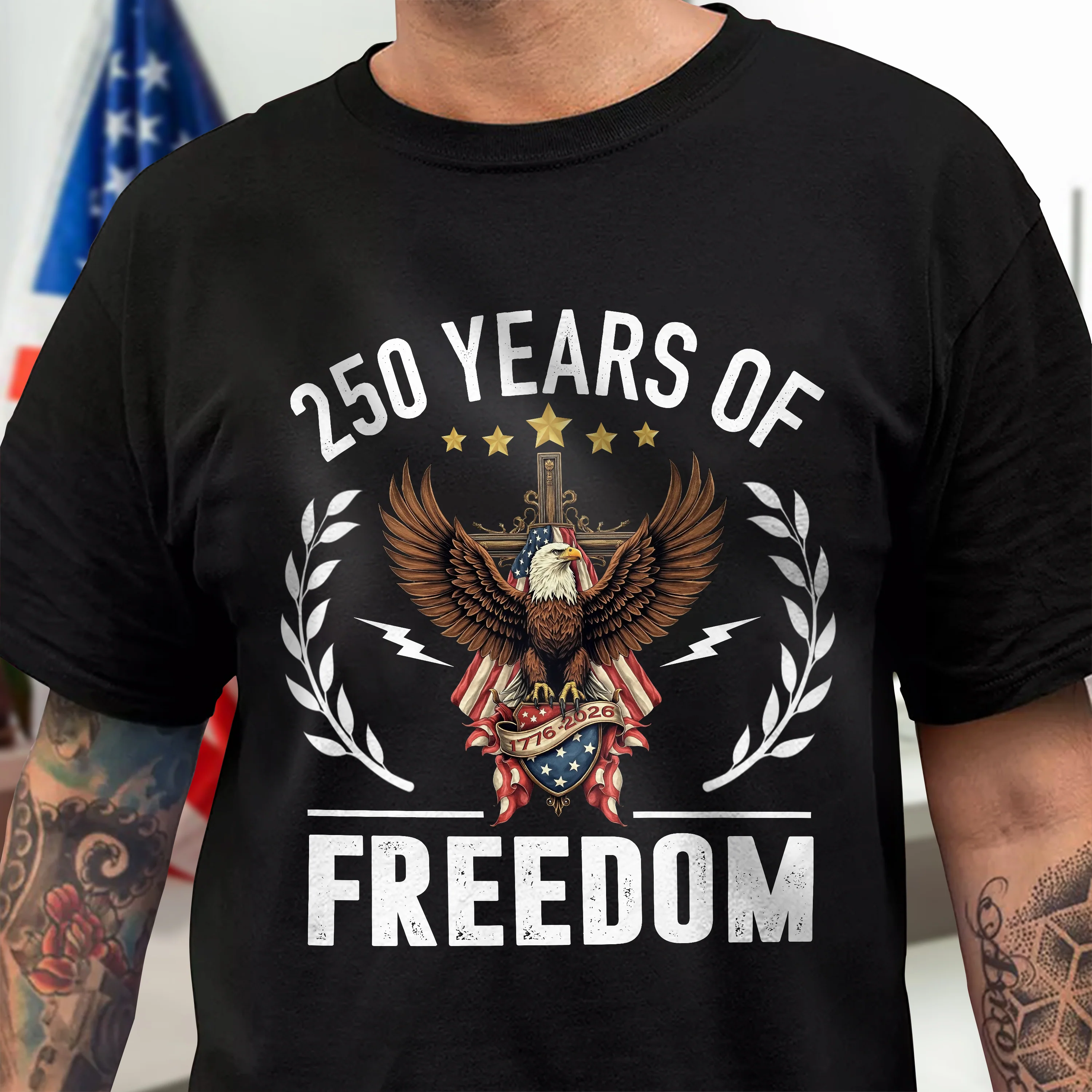 USA 250 of Freedom With Eagle Dark Shirt For Family Gift LM32 895139