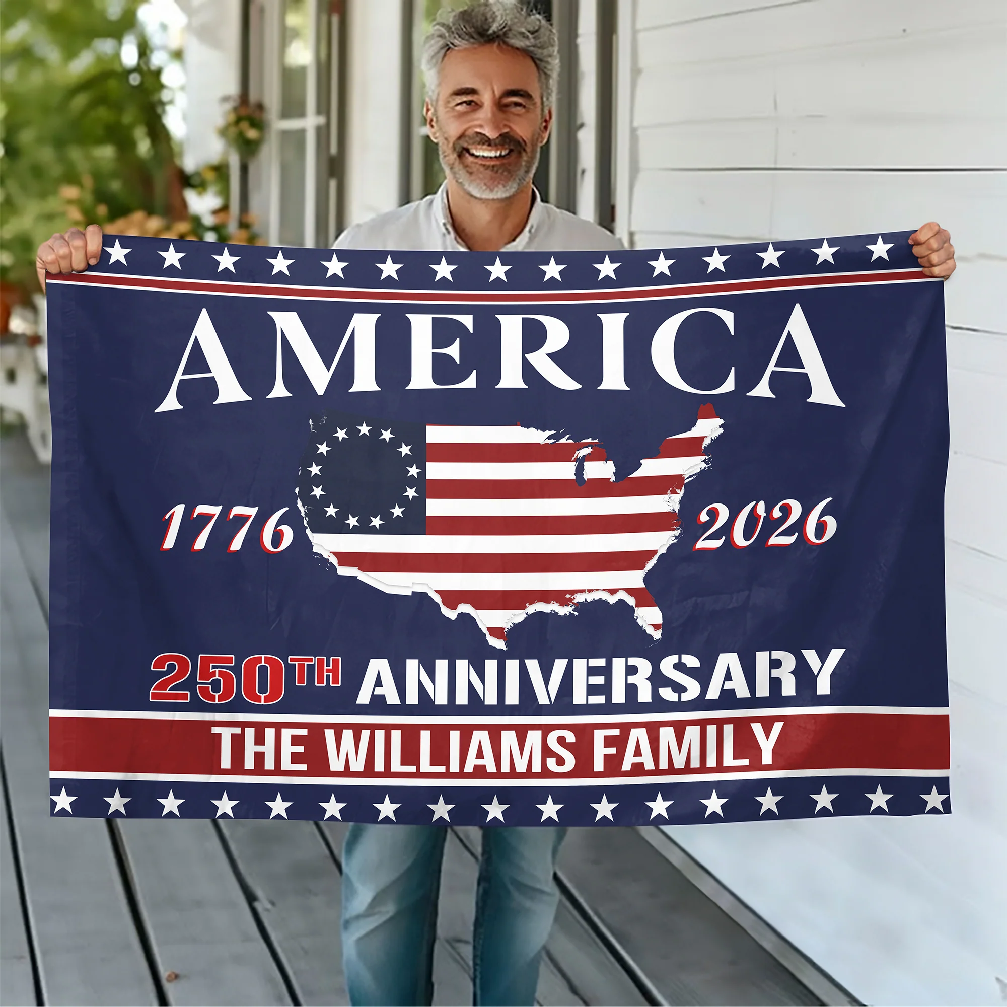 Personalized Family Name America 250th Anniversary Banner House Flag LM32 897751 - Image 3