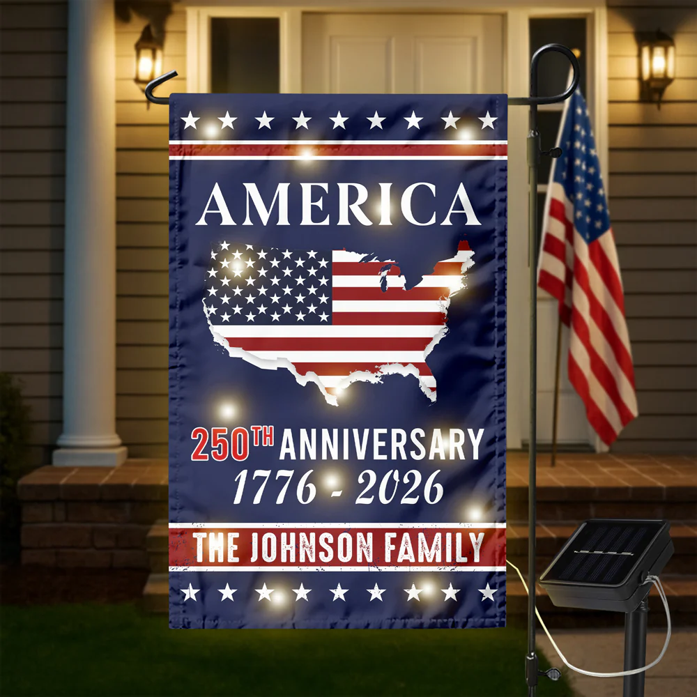 Personalized Family Name America 250th Anniversary LED Garden Flag LM32 895819 - Image 8