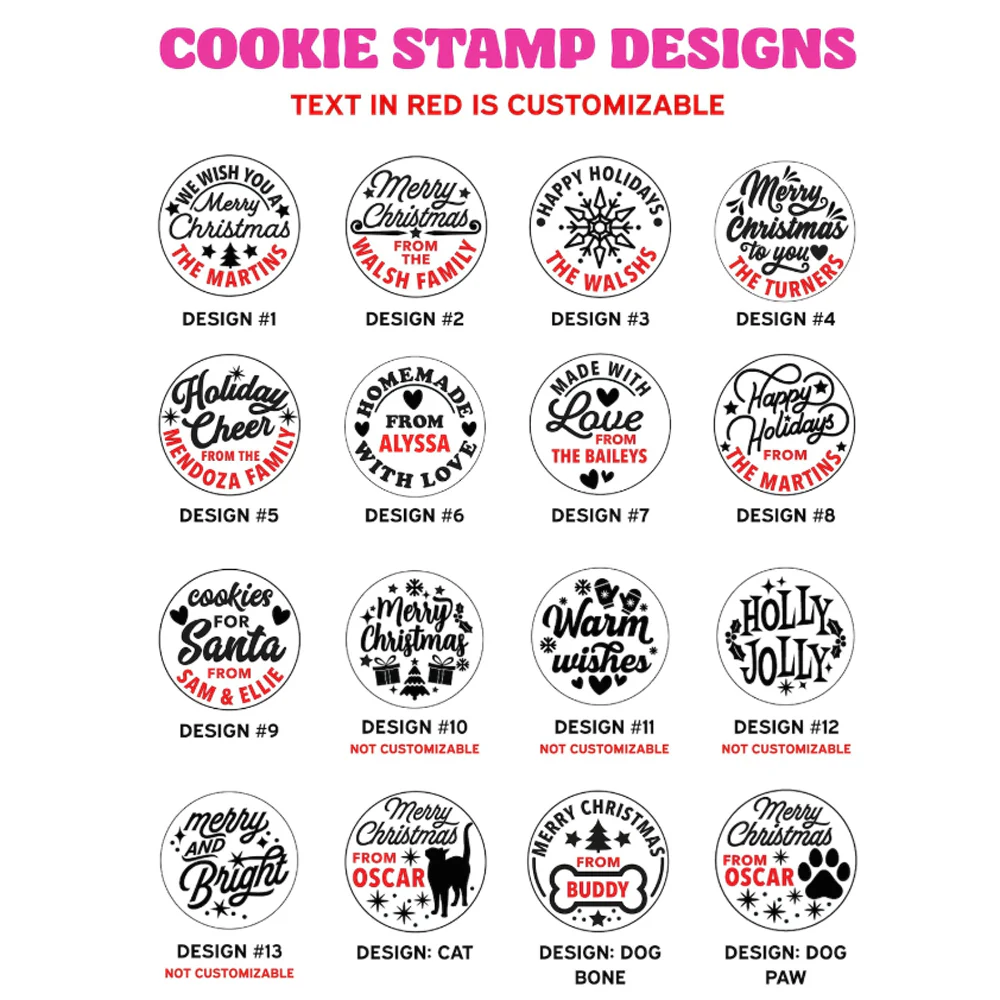 Personalized Family Name We Wish You A Merry Christmas Cookie Stamp LM32 897327 - Image 6