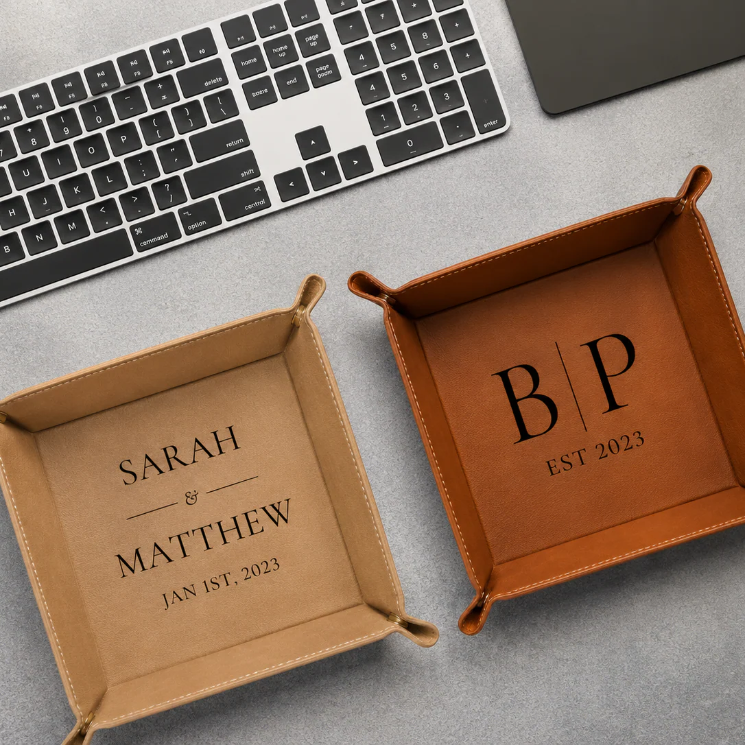 Personalized Father's Day Gift Leather Valet Tray, Custom Catch All Tray Gifts for Dad LM32 899247 - Image 7