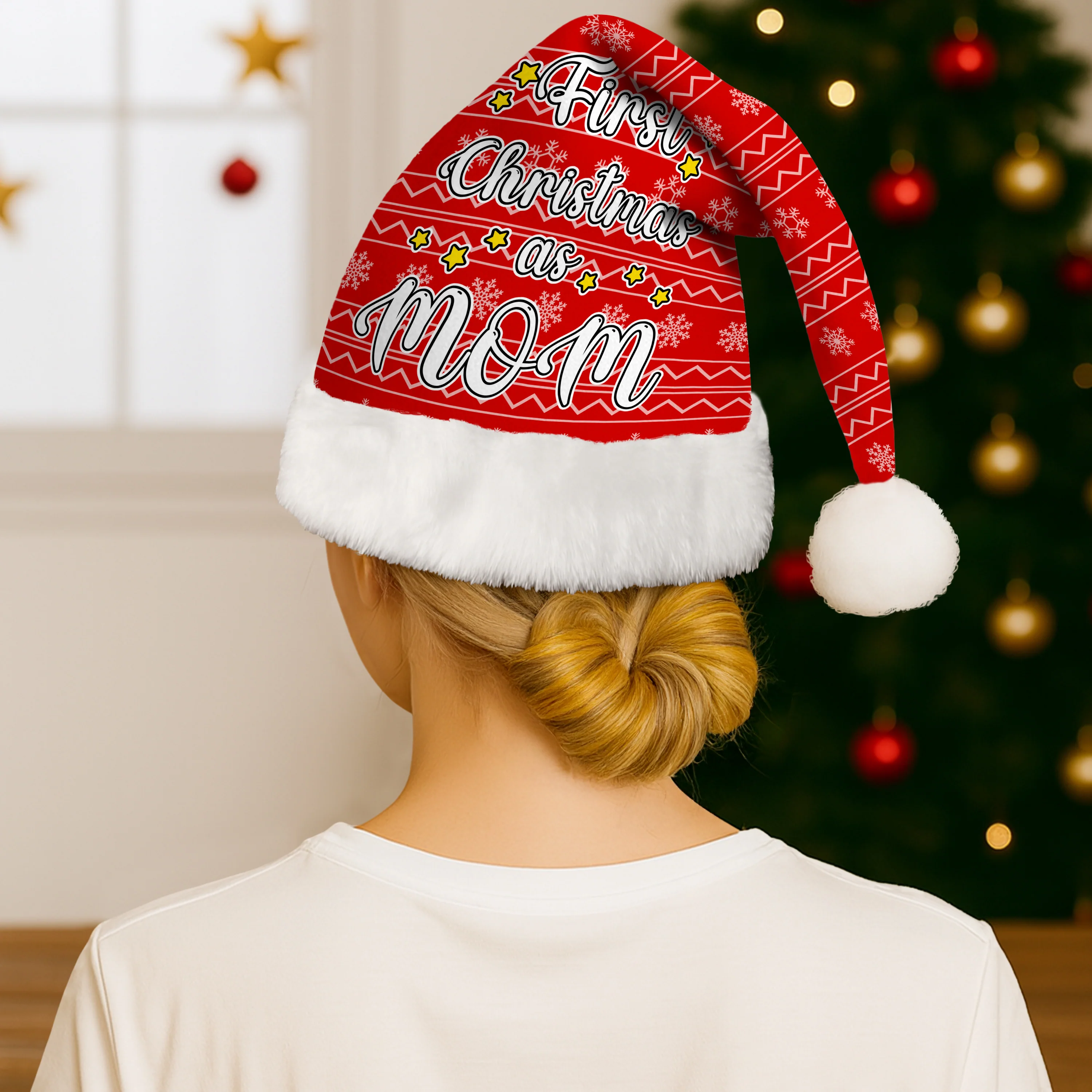 Personalized First Christmas As Mom Matching Family Santa Hat LM32 893971 - Image 3