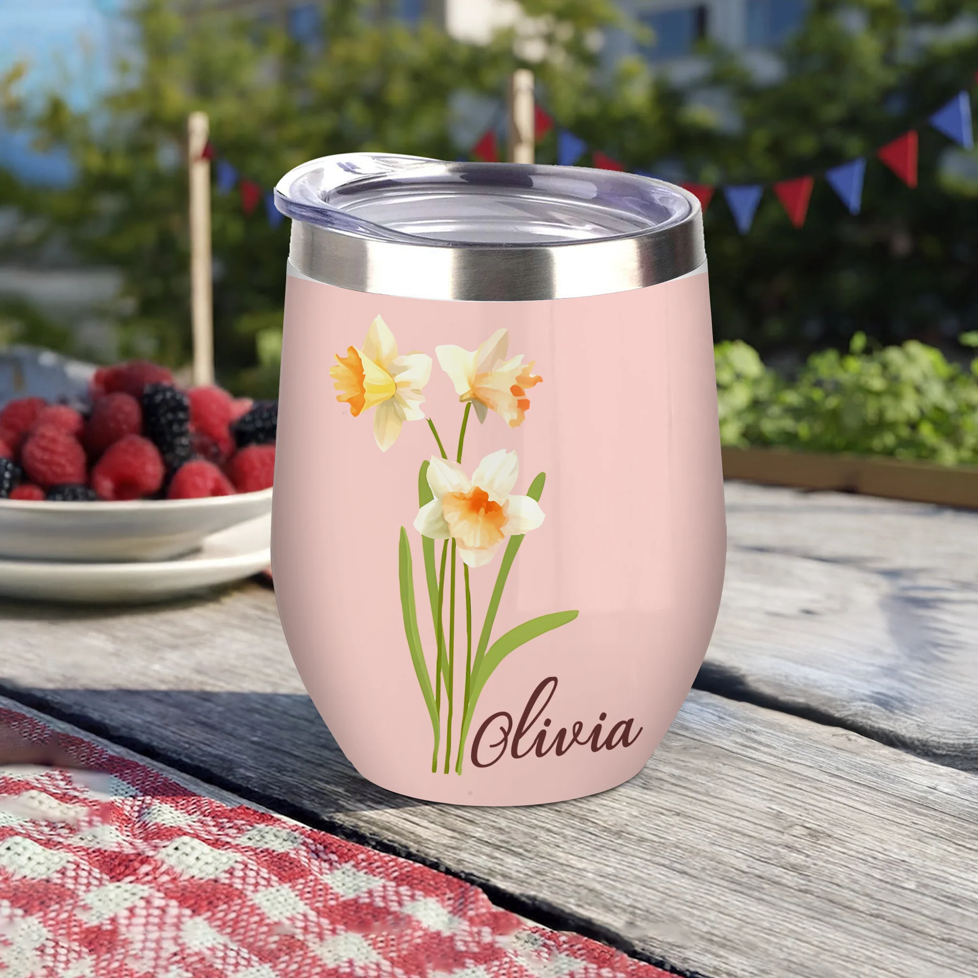 Personalized Flower With Name Wine Tumber Gift For Mom LM32 895375 - Image 2