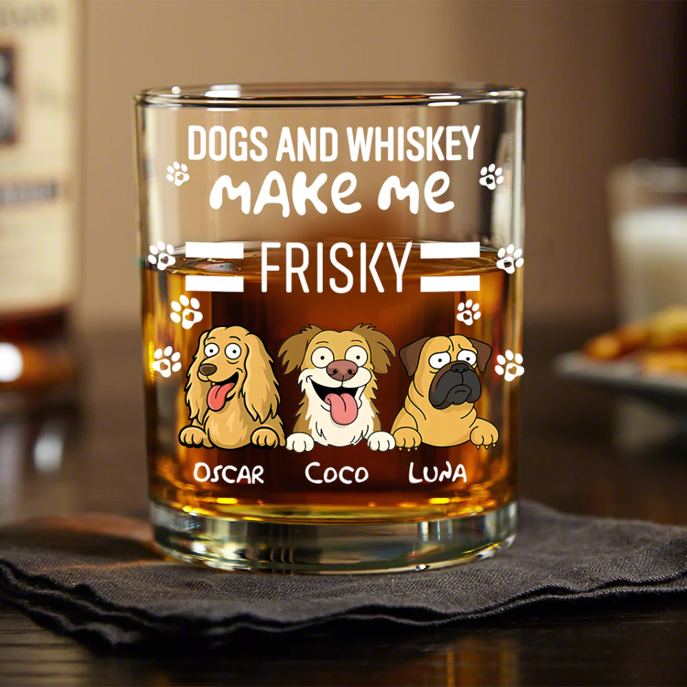 Personalized Funny Dog Make Me Friskey Whiskey Glass LM32 893367 - Image 2