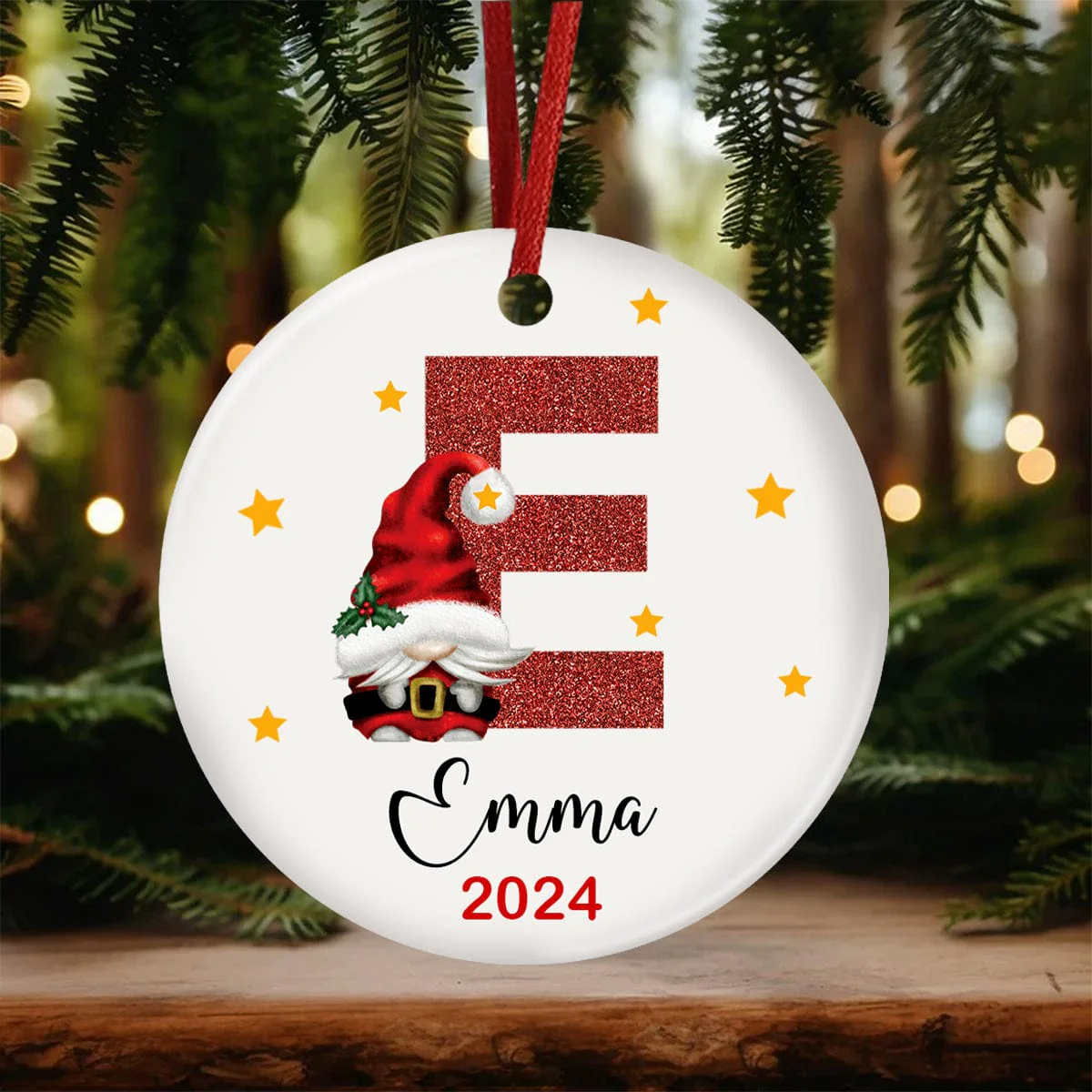 Personalized Gift Alphabet and Name Ceramic Ornament, Christmas Gift Idea HO82 891735 - Image 4
