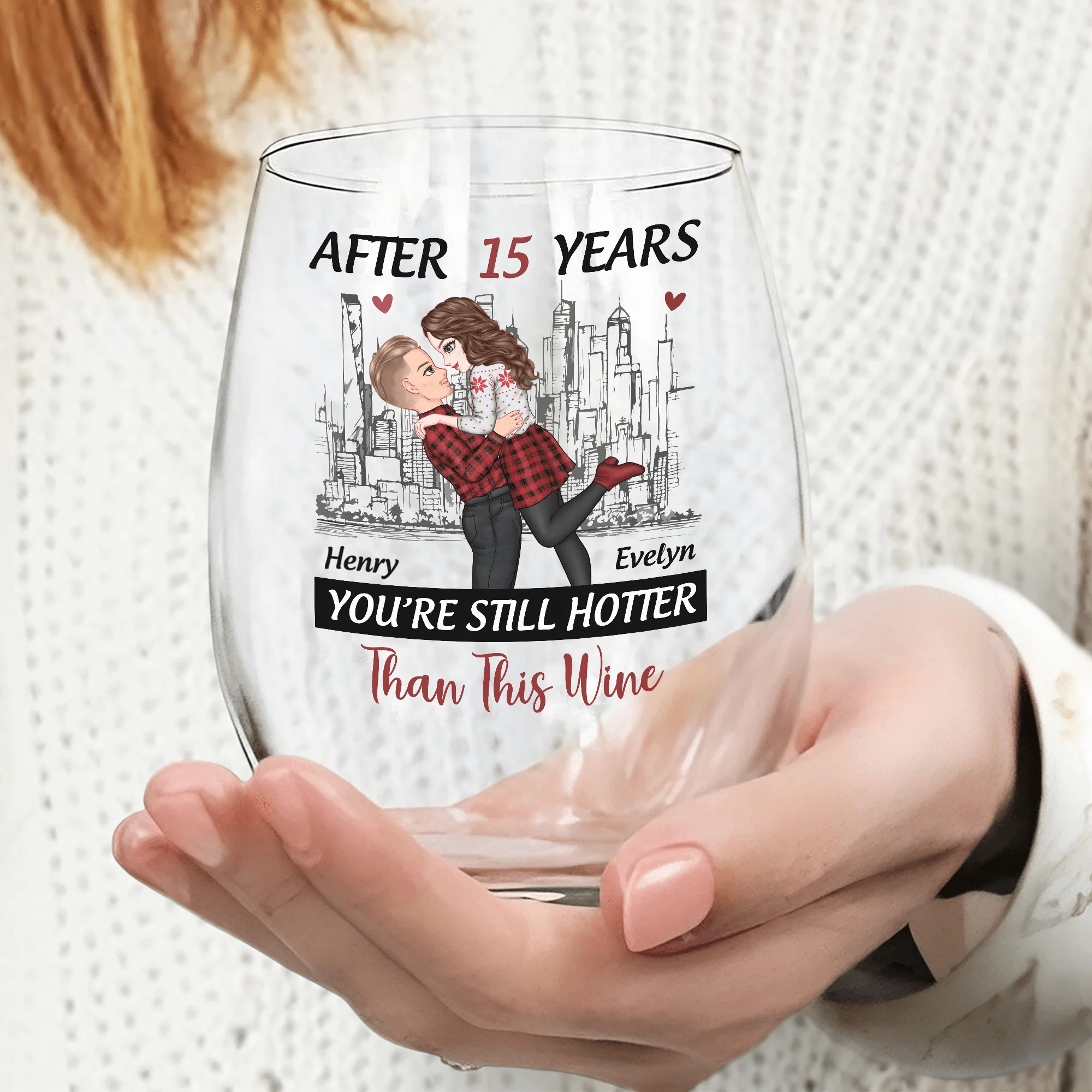 Personalized Gift Anniversary You're Still Hotter Than This Stemless Wine Glass For Couples LM32 893059 - Image 2