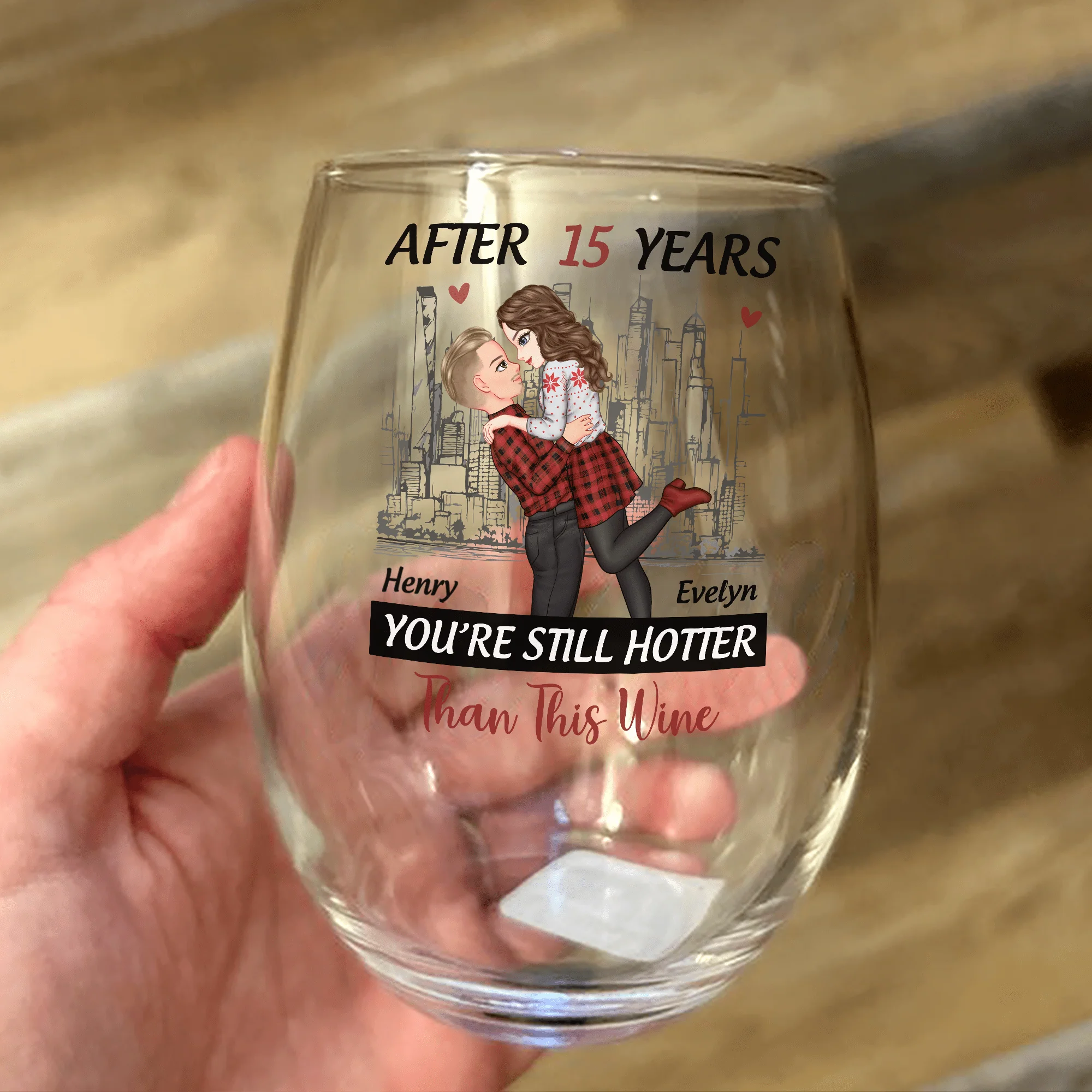 Personalized Gift Anniversary You're Still Hotter Than This Stemless Wine Glass For Couples LM32 893059 - Image 6