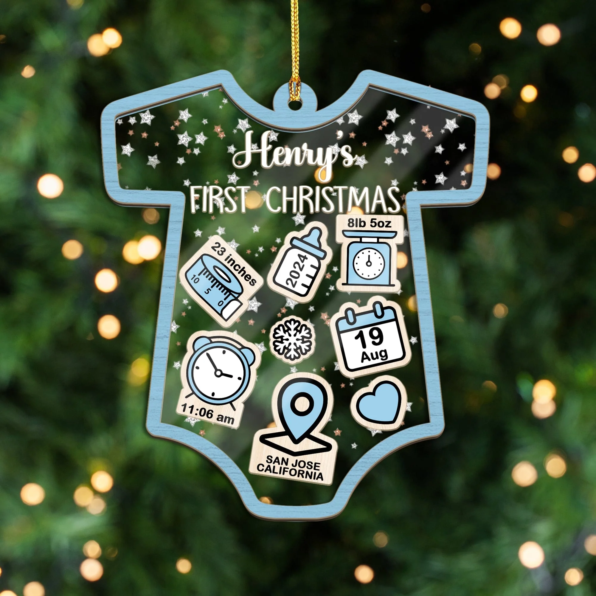 Personalized Gift Baby's First Christmas Ornament 2024 Shaker Ornament HA75 891745 - Image 2
