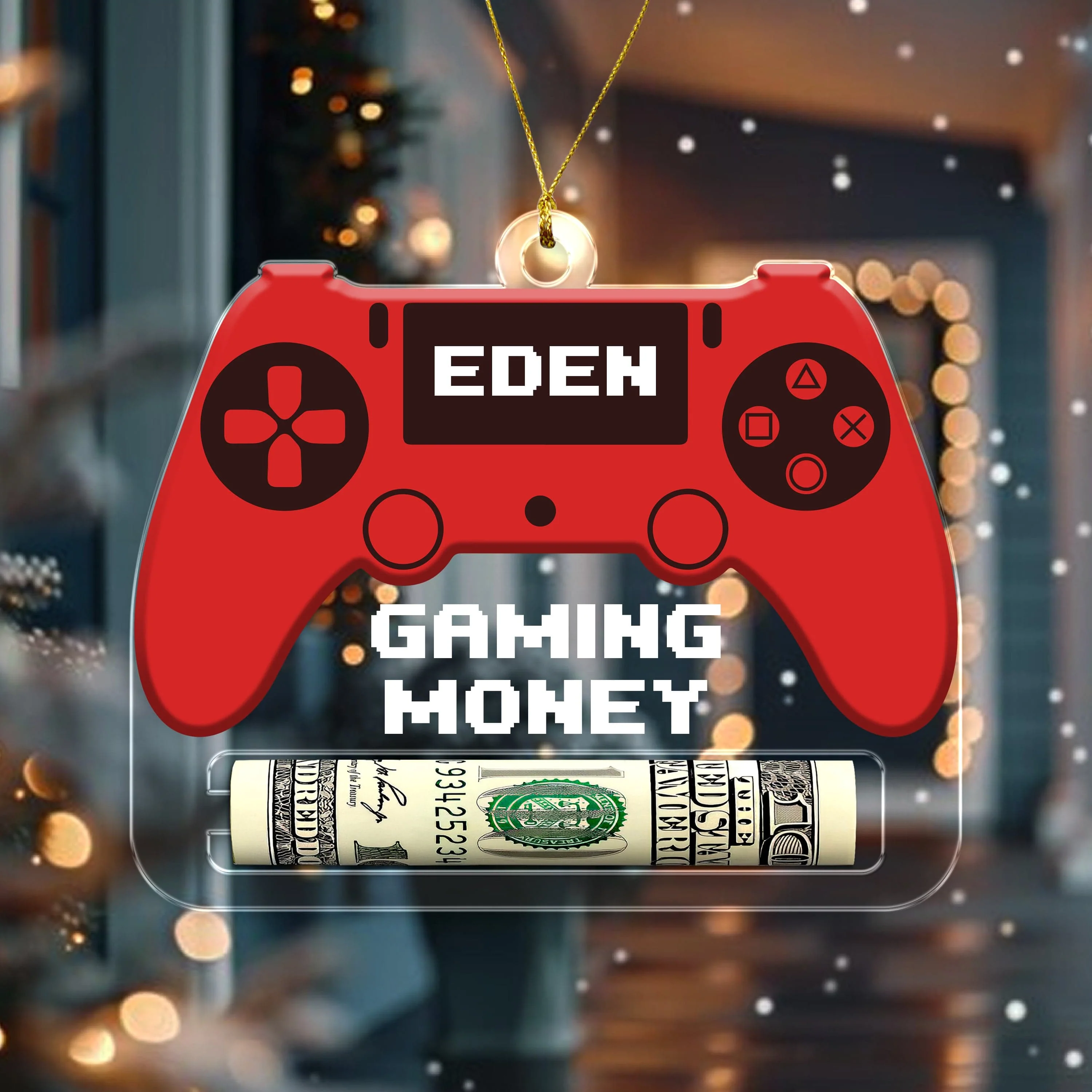 Personalized Gift Gaming Money Holder, Christmas Acrylic Ornament - Best Christmas Gift Idea HA75 891723