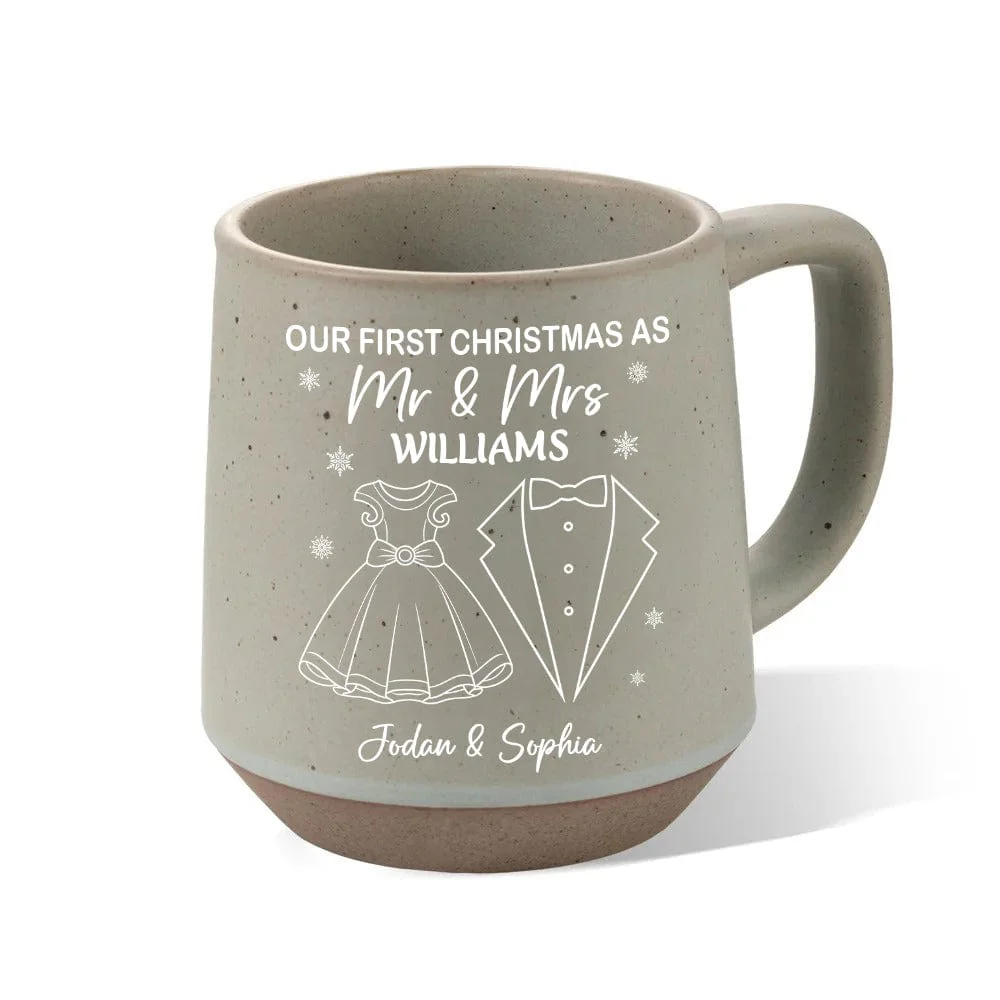 Personalized Gift Here's To Cozy Morning Our First Christmas Printed Pottery Mug For Couple LM32 891945 - Image 5