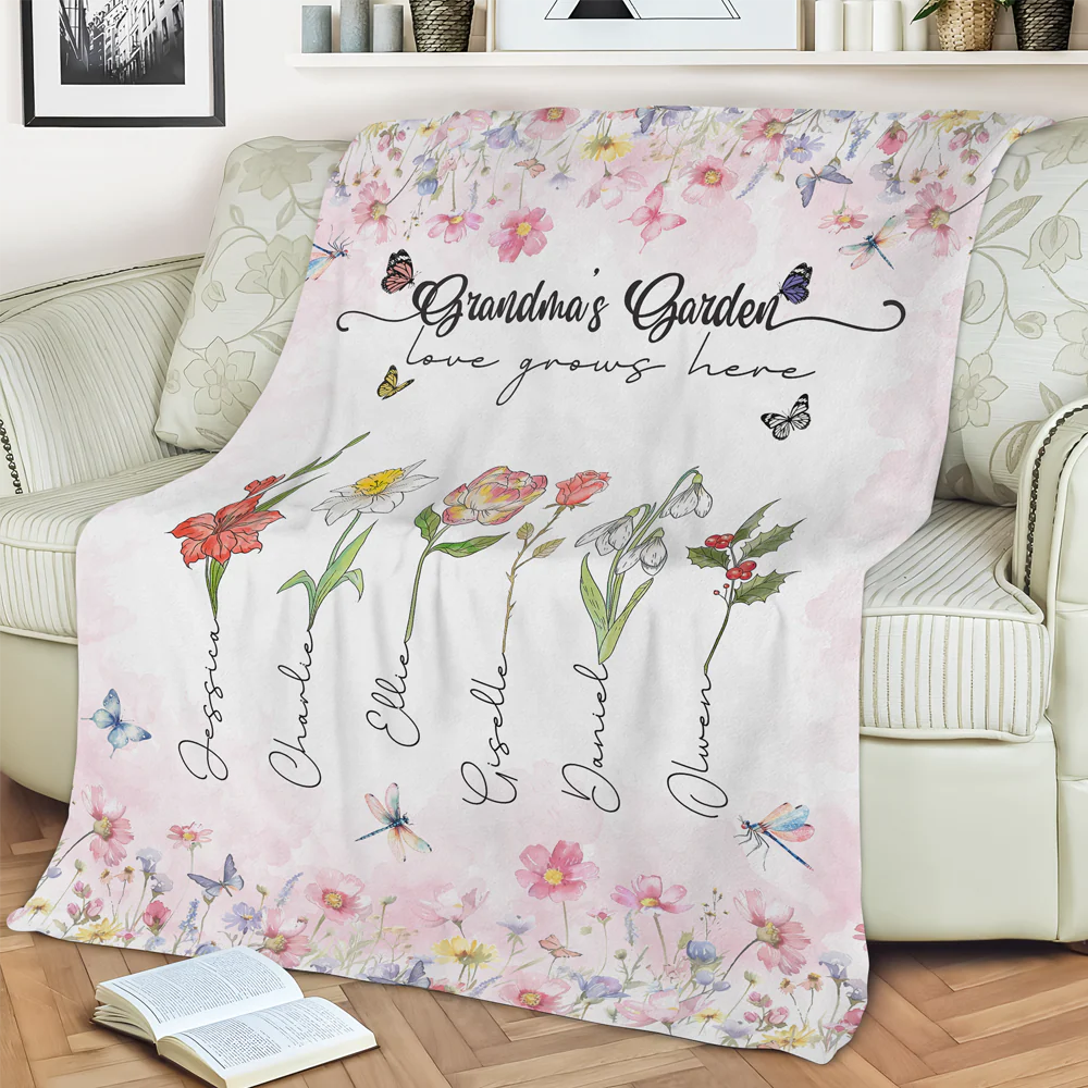 Personalized Gift Mother's Garden Love Grows Here Mother's Day Blanket LM32 893149 - Image 6
