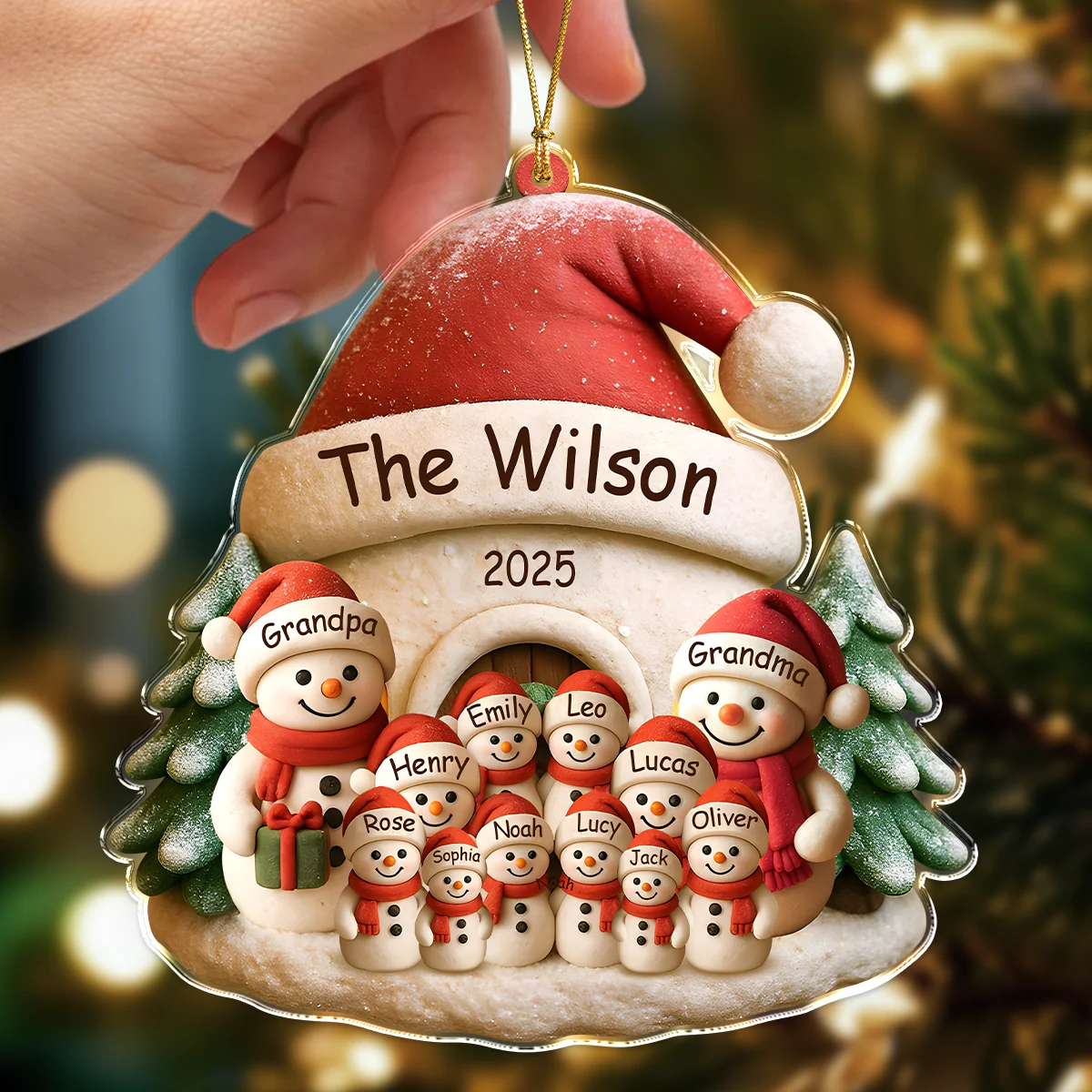 Personalized Gift Snowman Family Christmas Keepsake Acrylic Ornament LM32 895793 - Image 5