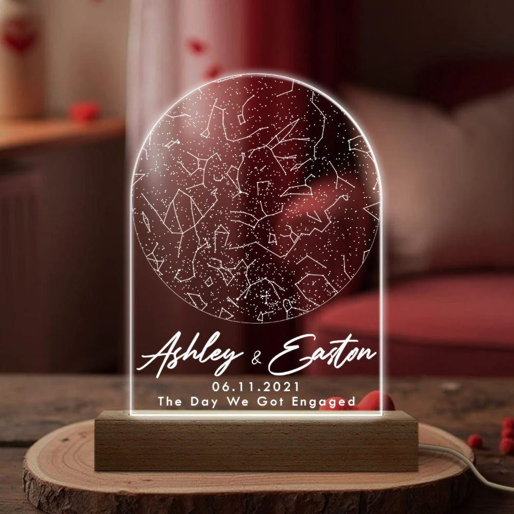 Personalized Gift Star Map By Date Anniversary For Couple Acrylic Plaque LED Night Light LM32 893003 - Image 3