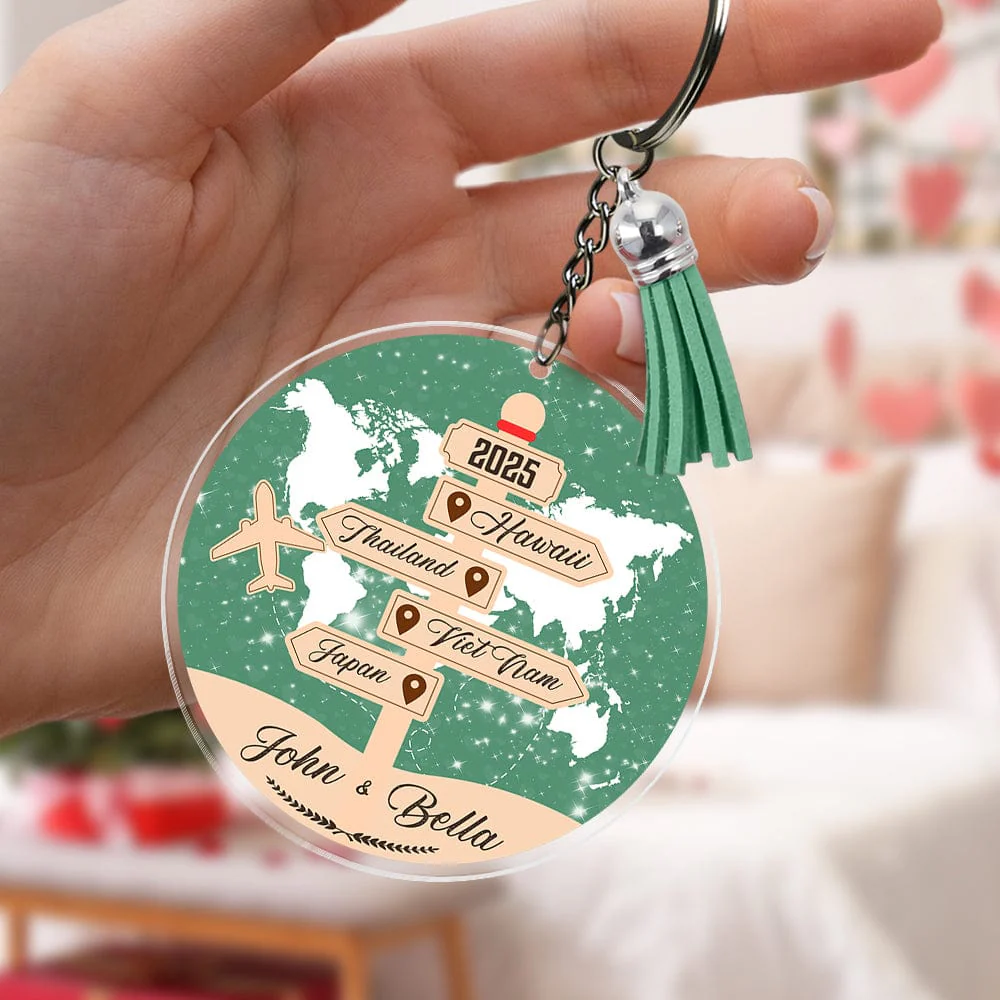 Personalized Gift Travel Adventure Together Keychain LM32 893045 - Image 2