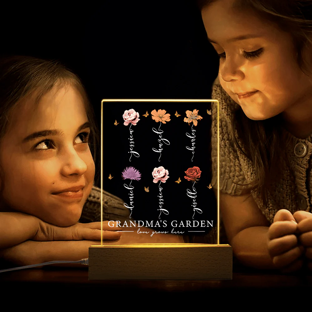 Personalized Grandma's Garden Love Grows Mother's Day Acrylic Plaque LED Night Light LM32 893107