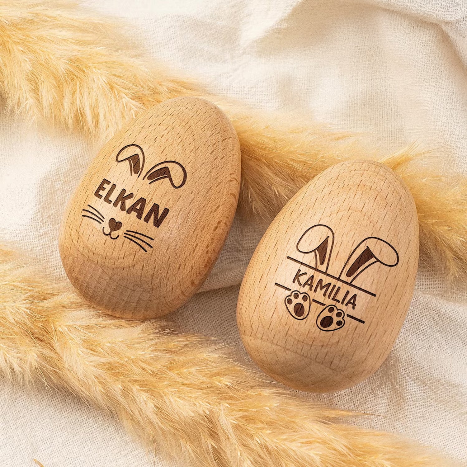 Personalized Musical Wooden Easter Egg Shakers - Gift For Kids, Baby First Easter LM32 897779 - Image 2