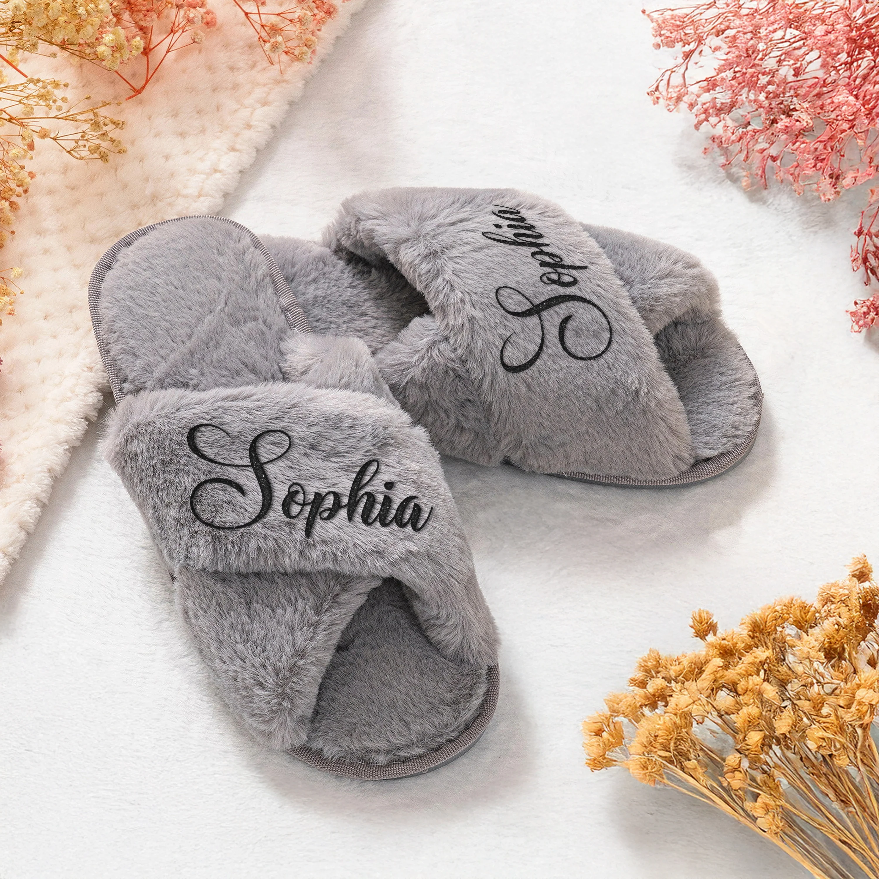 Personalized Name Bride Slippers Gift For Wedding Day, Holiday LM32 893827 - Image 3