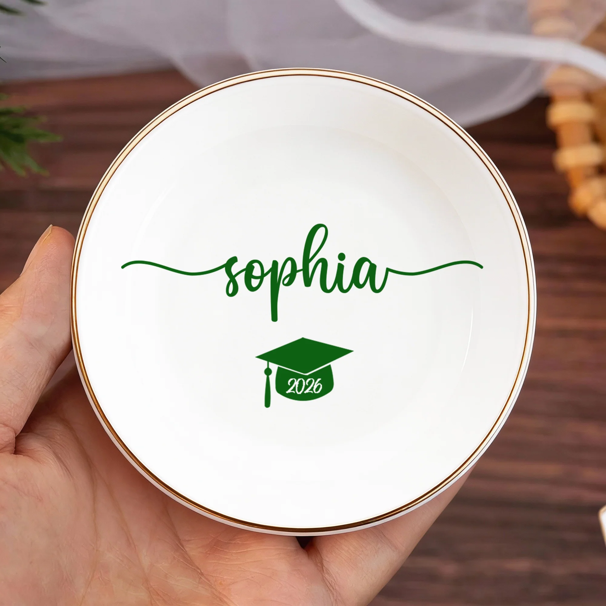 Personalized Name College Graduation Jewelry Ring Dish Class Of 2026 Gift LM32 899315 - Image 3