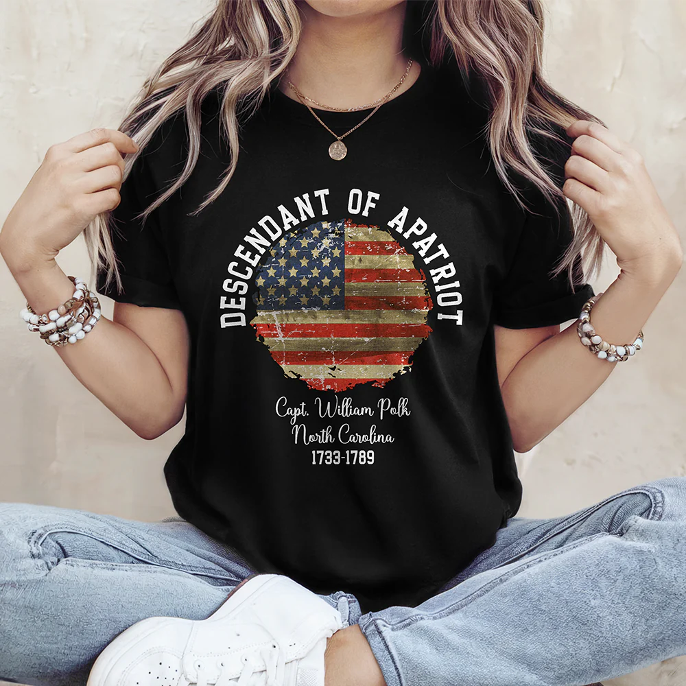 Personalized Name Descendant Of A Patriot Dark Shirt LM32 895543 - Image 2