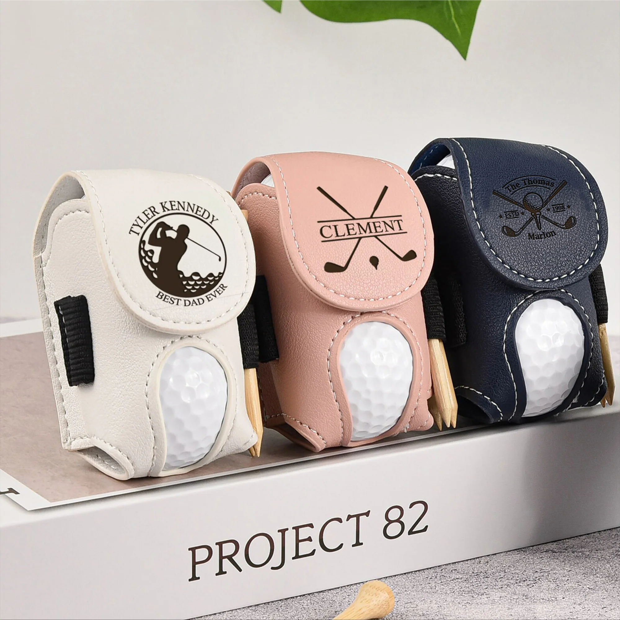 Personalized Name Leather Golf Ball Bag - Gift for Men, Dad, Boyfriend, Golf-Loving CH07 896882 - Image 6
