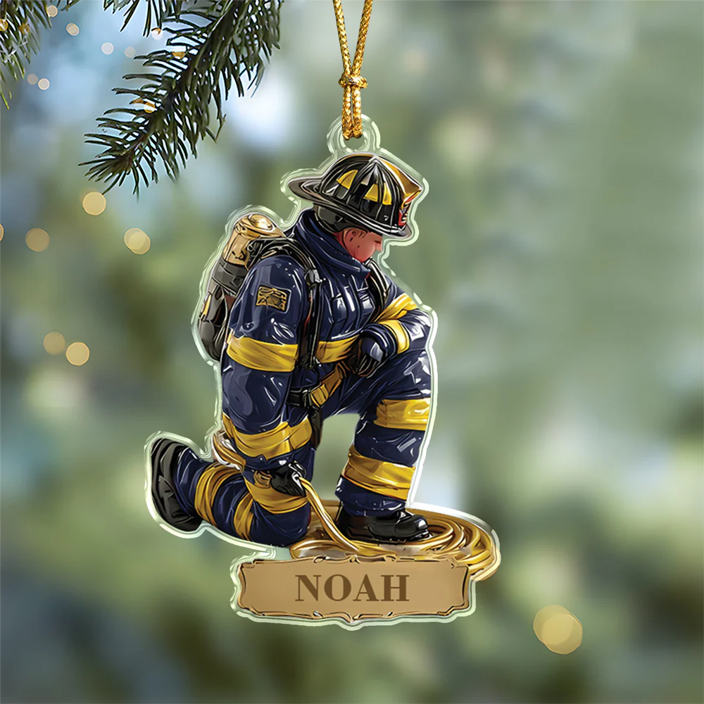 Personalized Name Proud Of Firefighter Christmas Acrylic Ornament LM32 897215 - Image 2