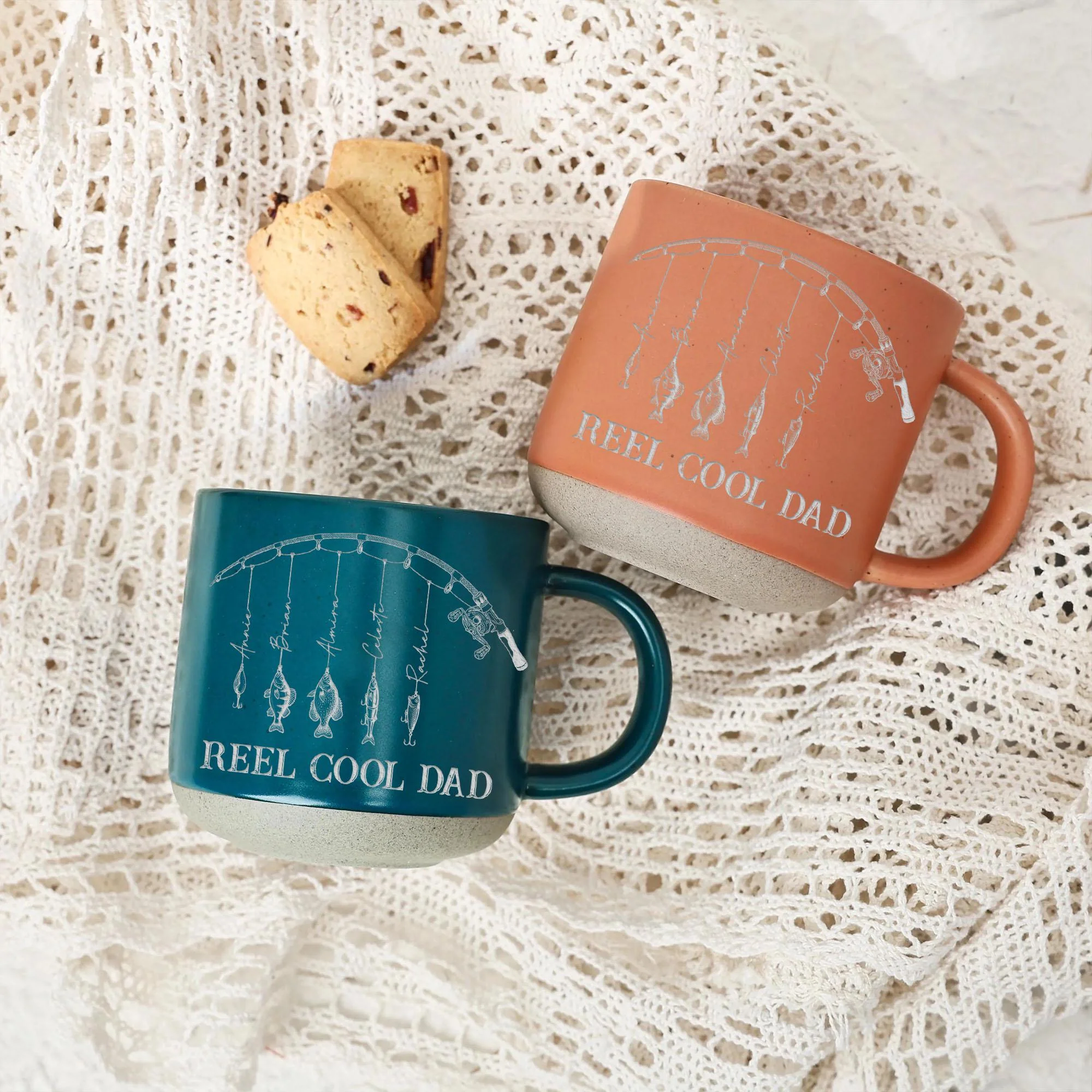 Personalized Name Reel Cool Dad Fishing Pottery Mug, Fishing Lover Gift LM32 669245 - Image 2
