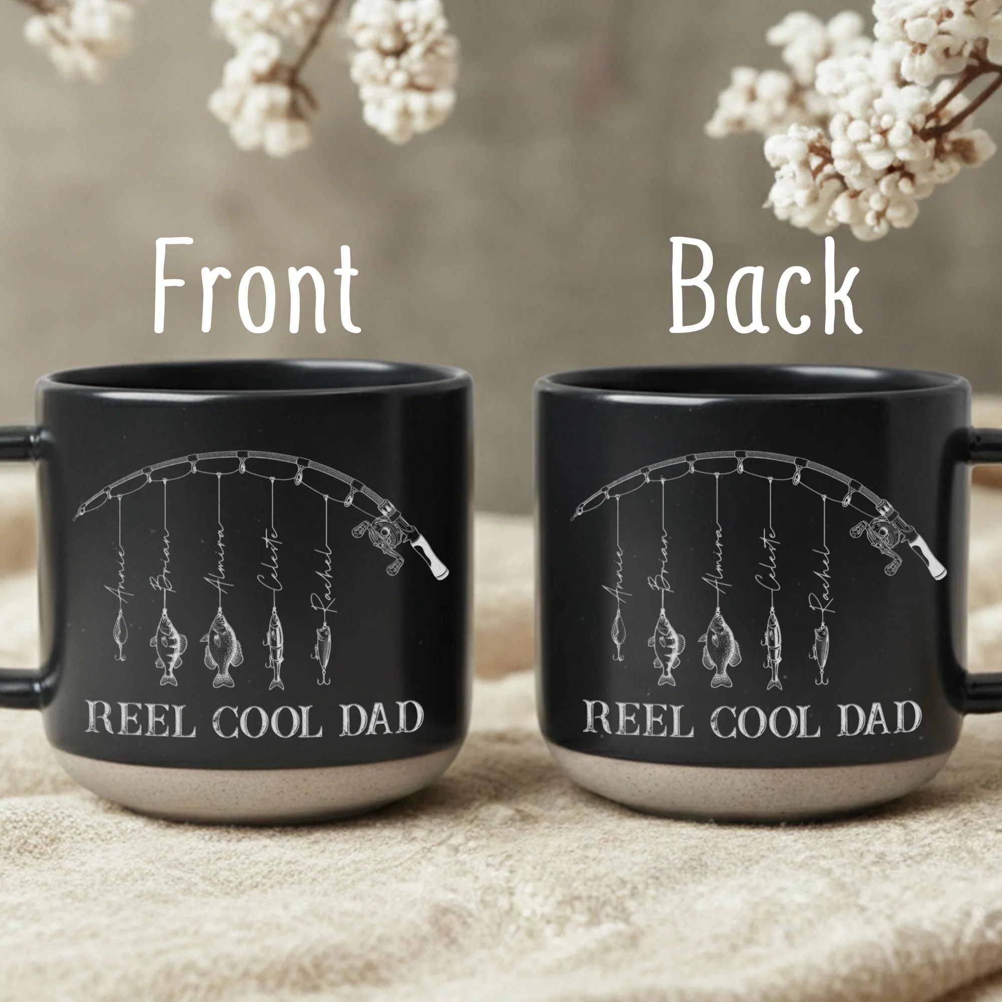 Personalized Name Reel Cool Dad Fishing Pottery Mug, Fishing Lover Gift LM32 669245 - Image 3
