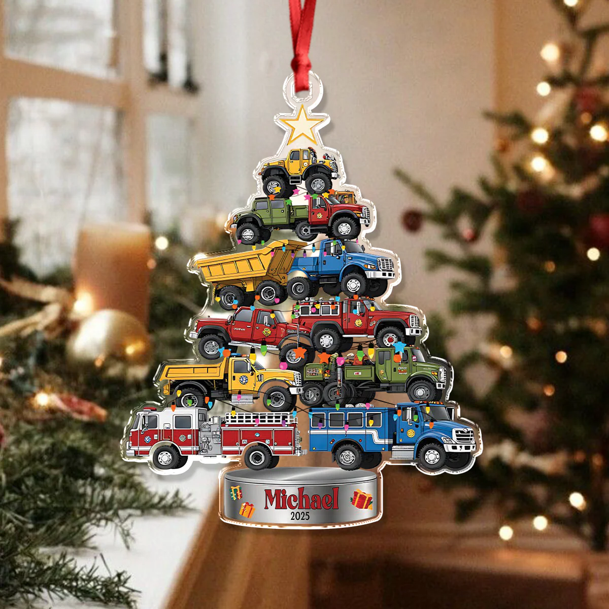 Personalized Name Trucks Vehicle Holiday Christmas Acrylic Ornament LM32 897395 - Image 5