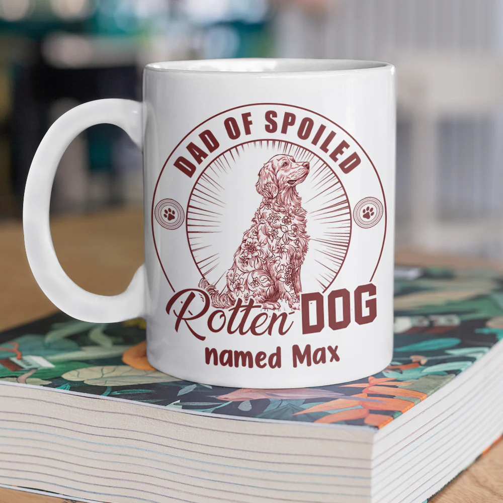 Personalized Spoiled Rotten Dog Toile De Jouy White Mug LM32 895079 - Image 6