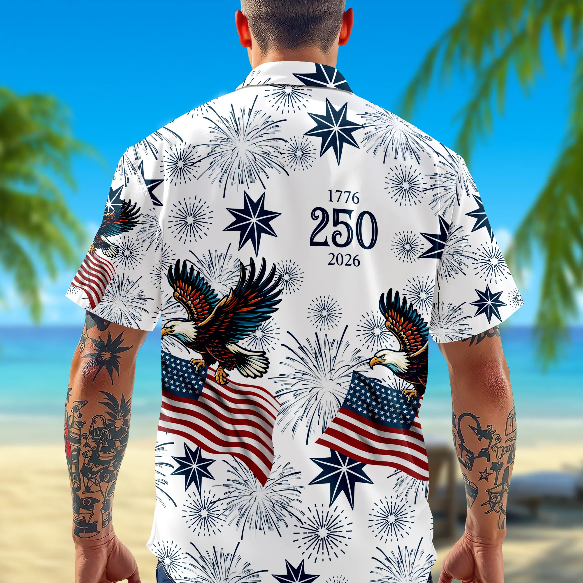Personalized USA 250 Anniversary Eagle Semiquincentennial Hawaii Shirt LM32 899027 - Image 2