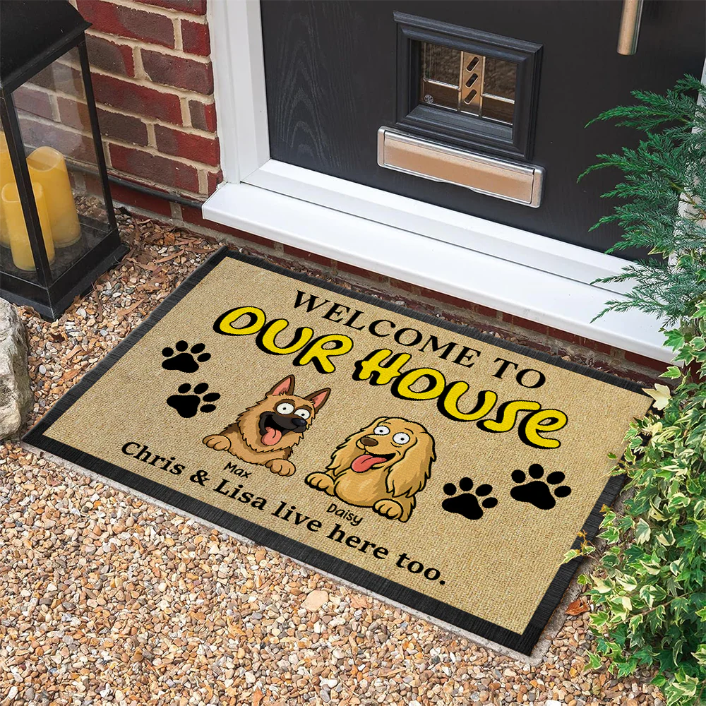 Personalized Welcome to Our House For Dog Lovers Doormats LM32 893387 - Image 5