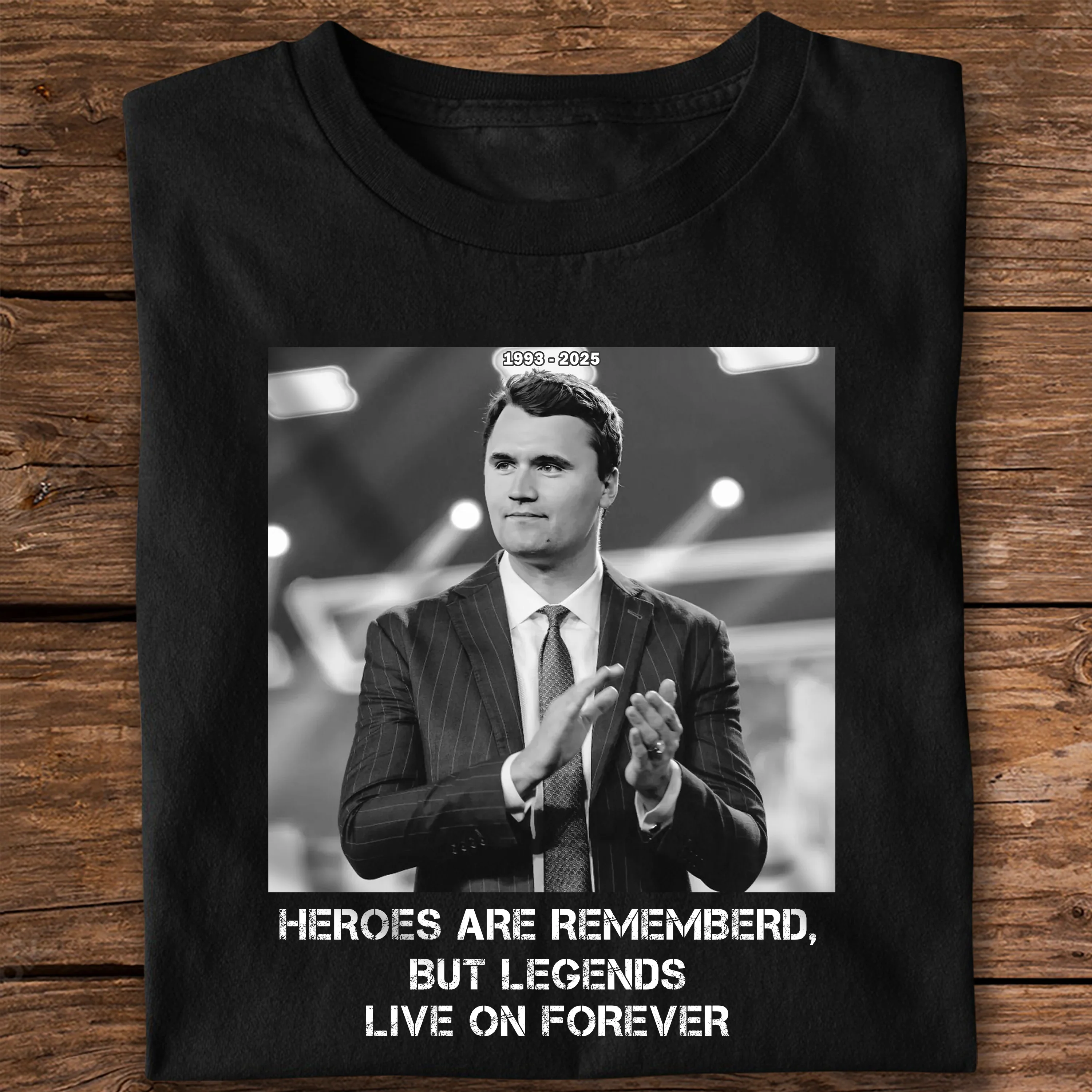 Pray For Charlie Kirk - Legends Live On Forever Dark Shirt LM32 65403 - Image 5