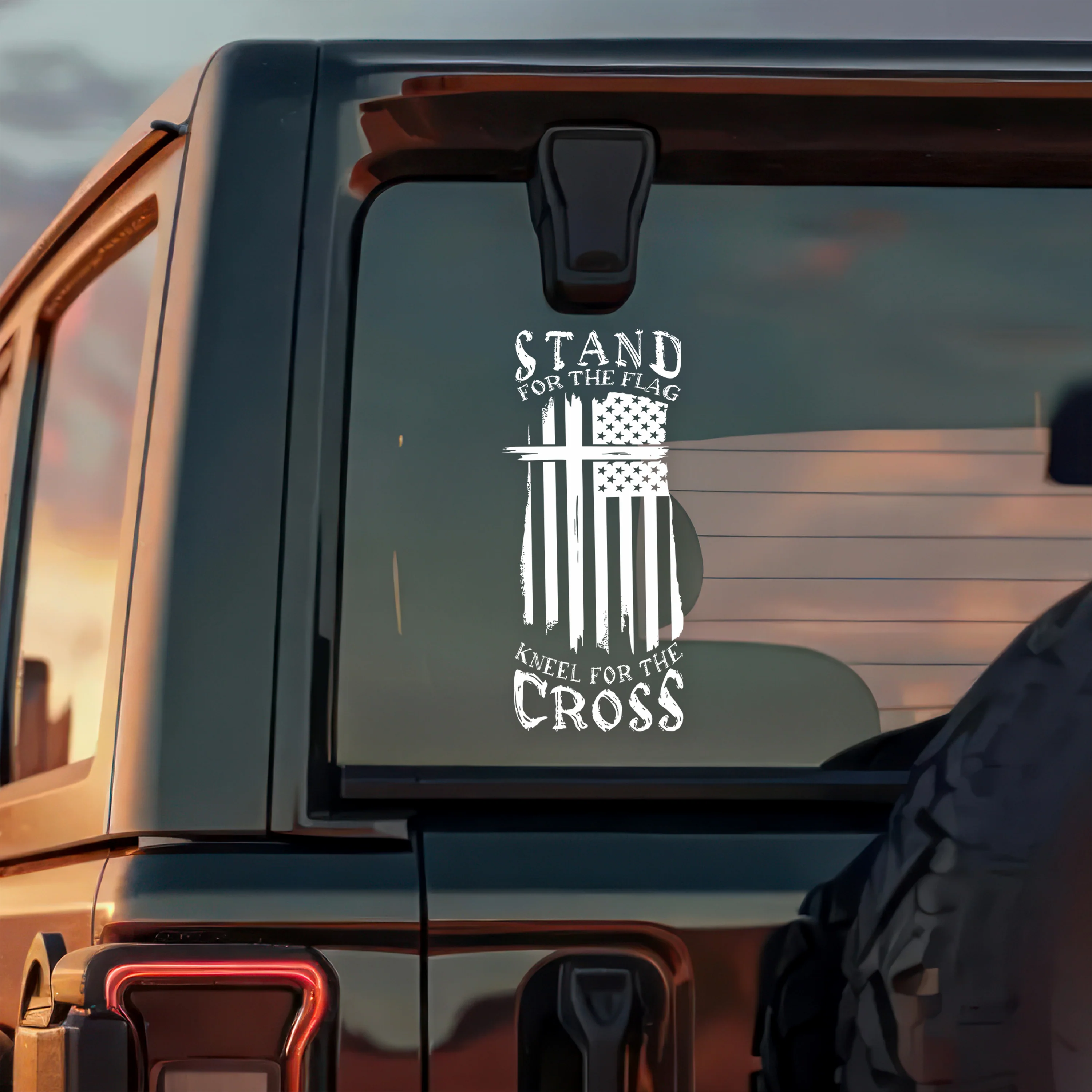 Stand for The Flag Kneel for The Cross Car Window Decal Sticker LM32 897351 - Image 2