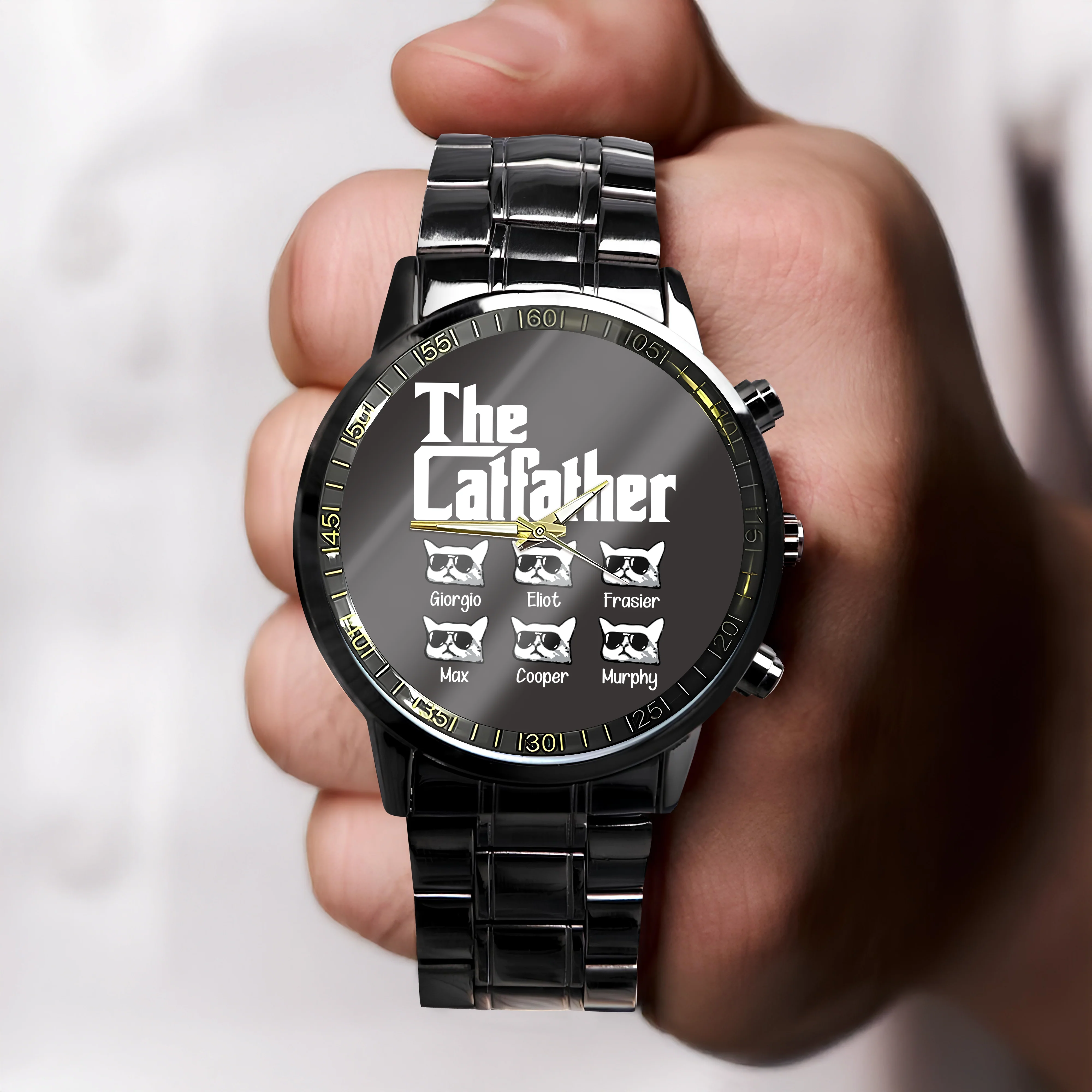 The CatFather For Cat Lovers Personalized Dad Men's Wrist Watch LM32 893523 - Image 5