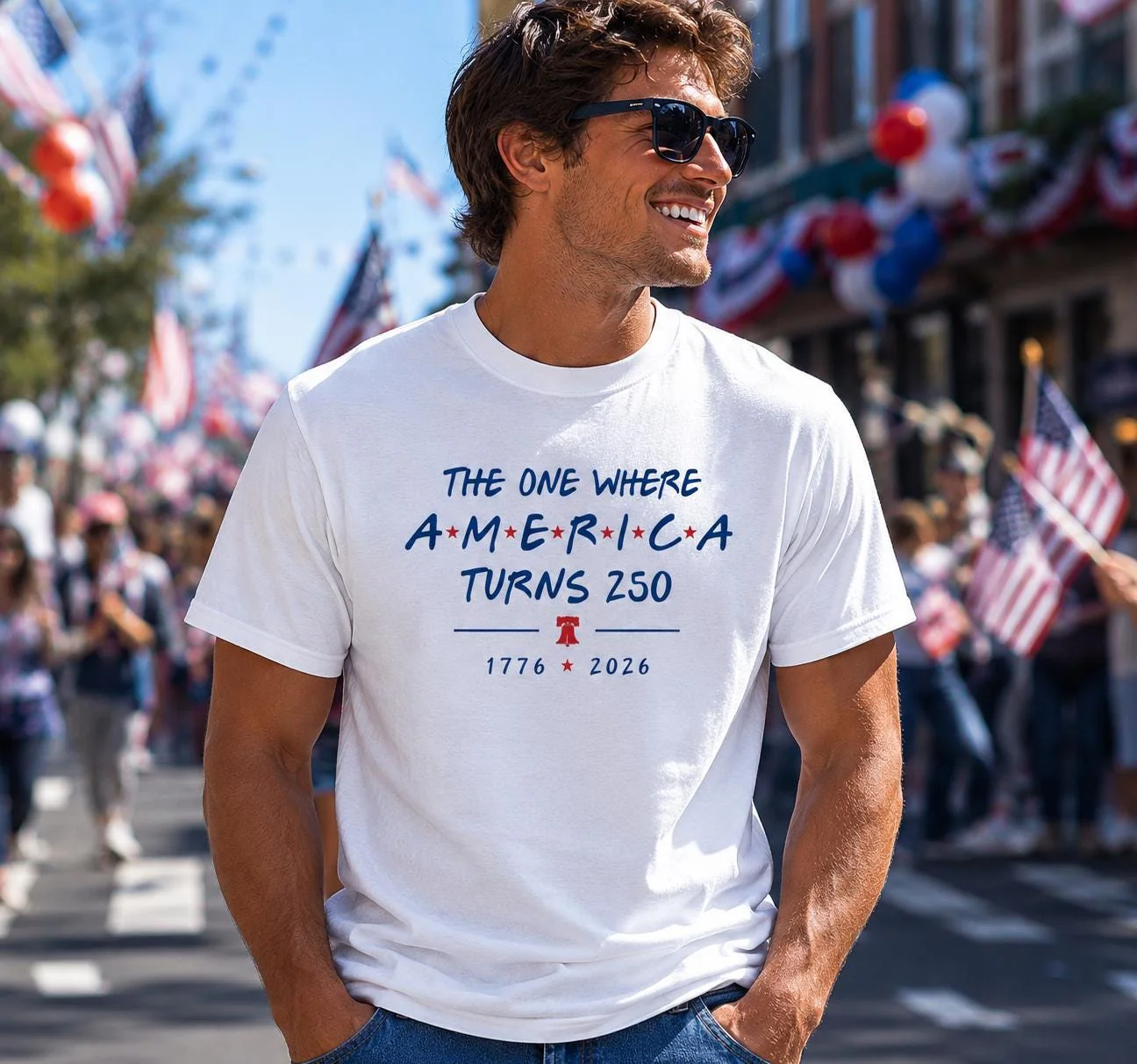 The One Where America Turns 250 Years 1776 - 2026 Bright Shirt LM32 669191 - Image 2