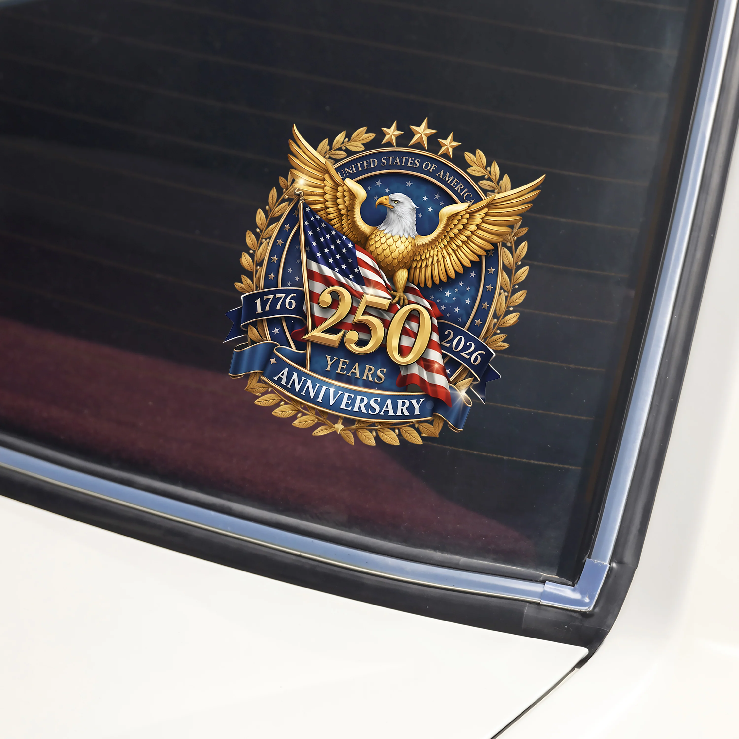 USA 250th Anniversary Emblem Patriotic Eagles Flag Car Window Decal Sticker LM32 899069 - Image 3