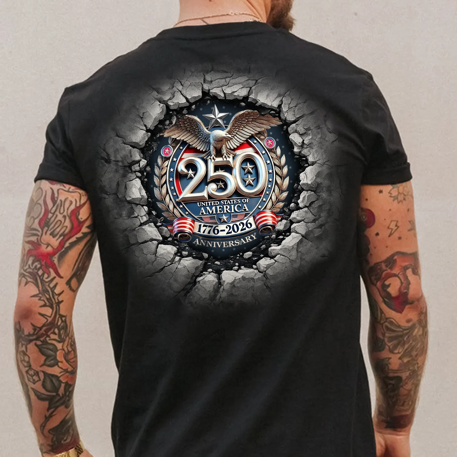 USA Eagles 250th Anniversary Semiquincentennial 1776-2026 Backside Shirt LM32 899025 - Image 4