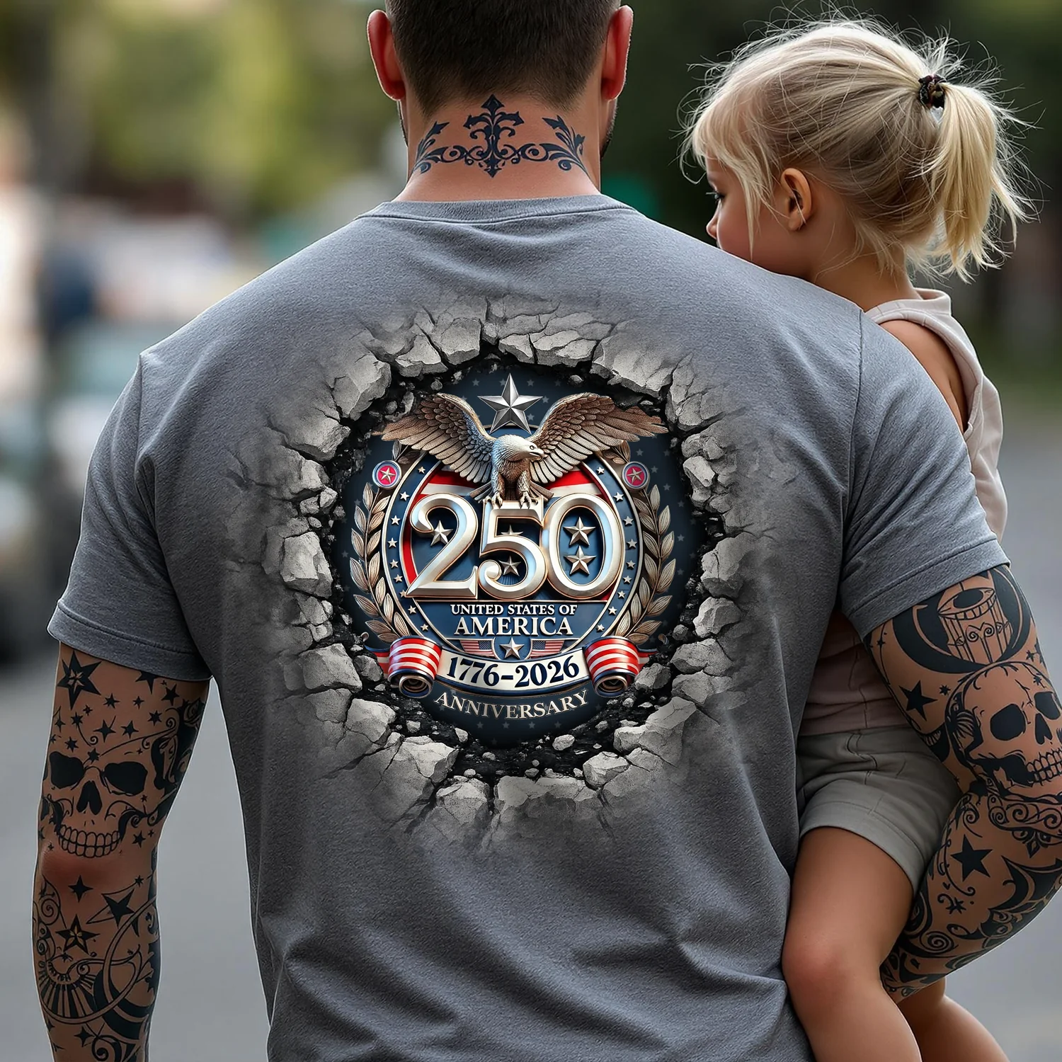 USA Eagles 250th Anniversary Semiquincentennial 1776-2026 Backside Shirt LM32 899025 - Image 5