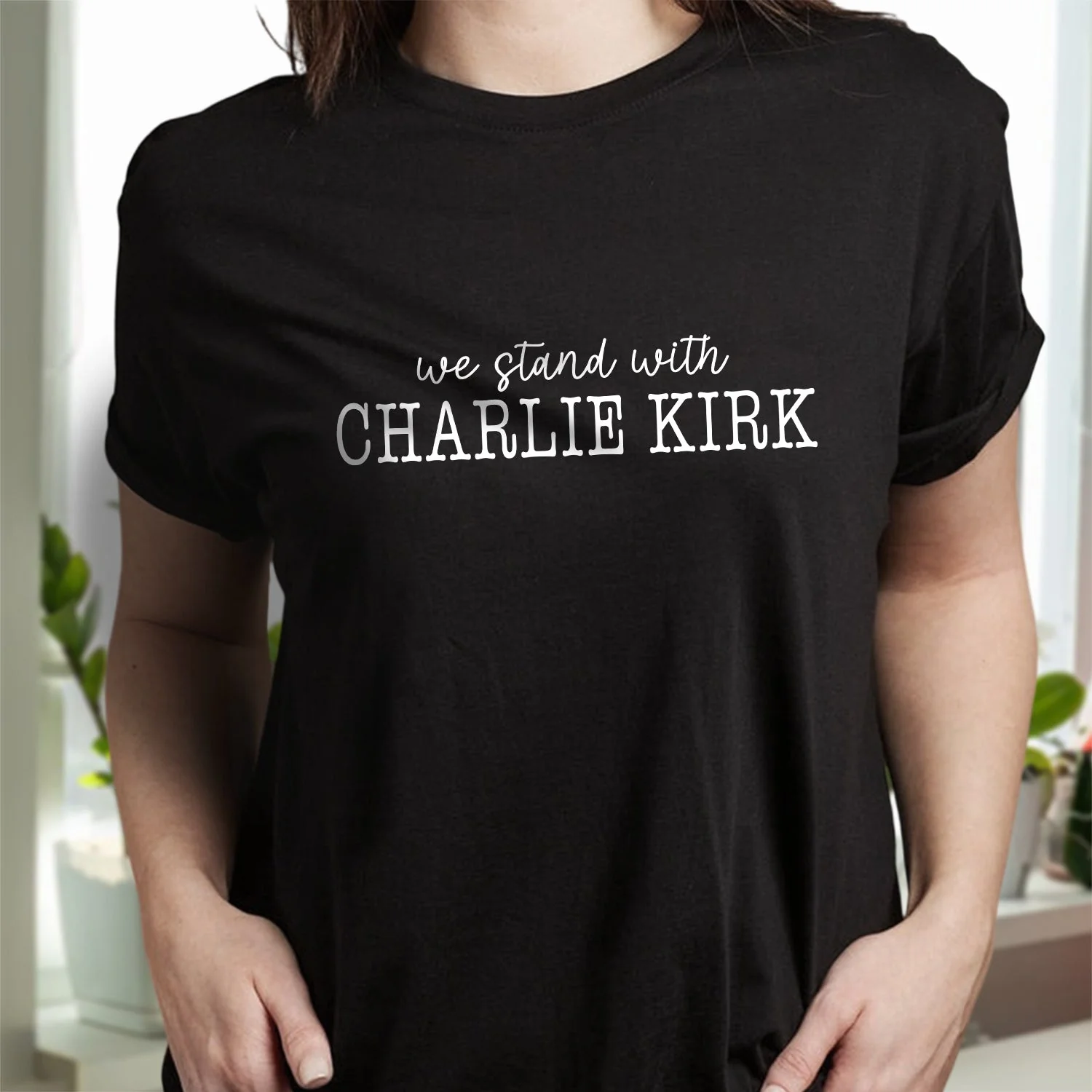 We Stand With Charlie Kirk Memorial Dark Shirt LM32 65441 - Image 5
