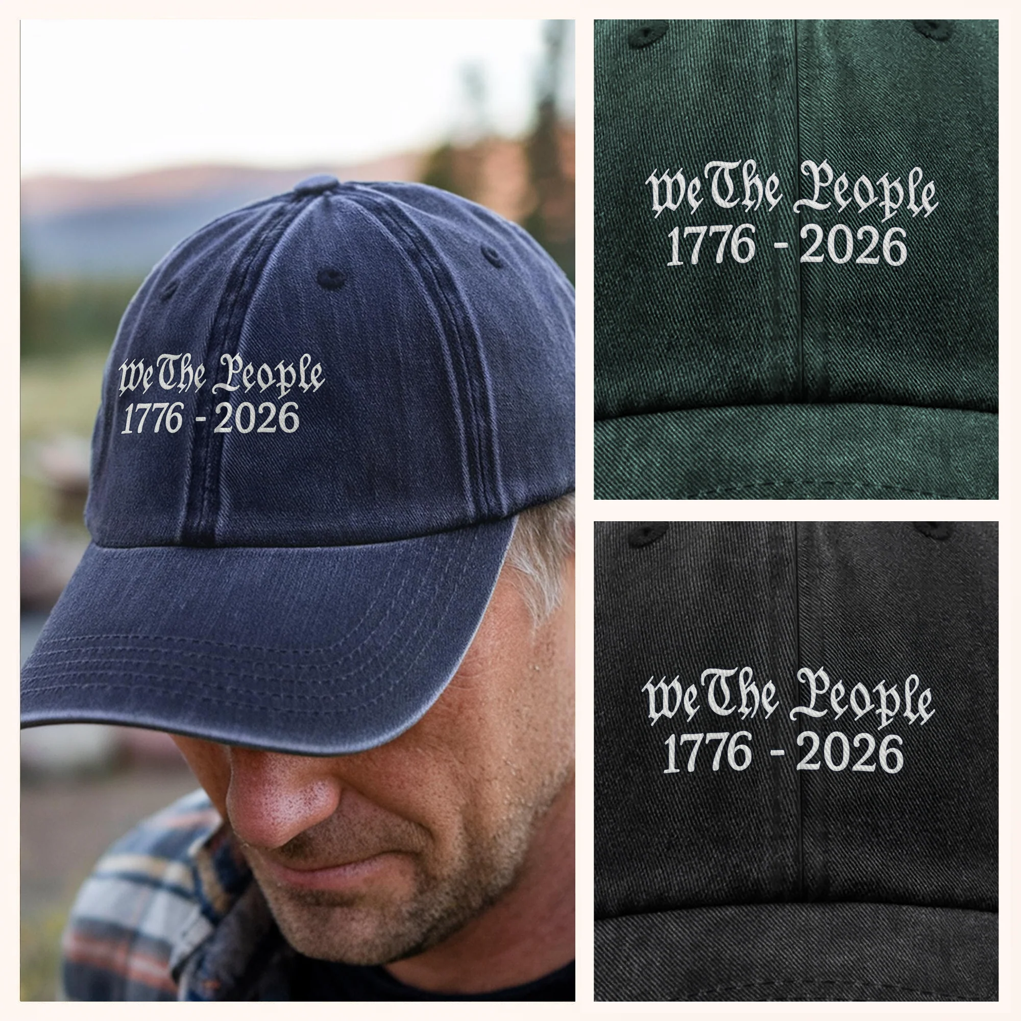 We The People 250 Years of America 1776 - 2016 Washed Denim Baseball Cap LM32 895175 - Image 4