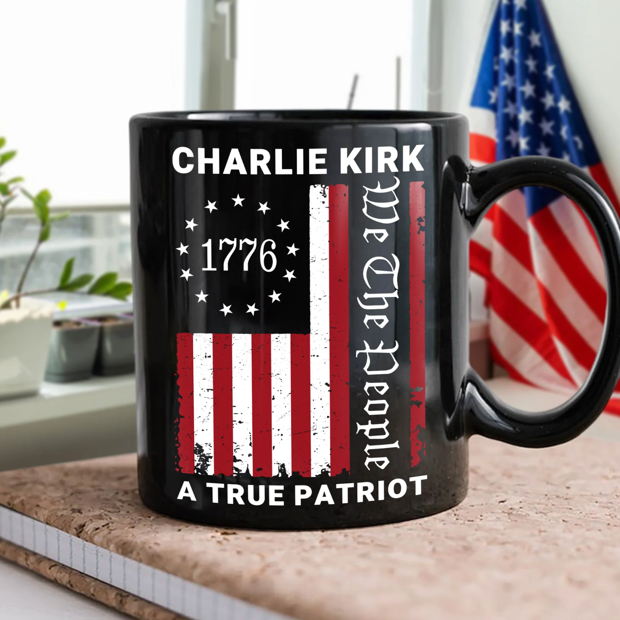 We The People - Pray For Charlie Kirk Memorial Black Mug LM32 65469 - Image 2