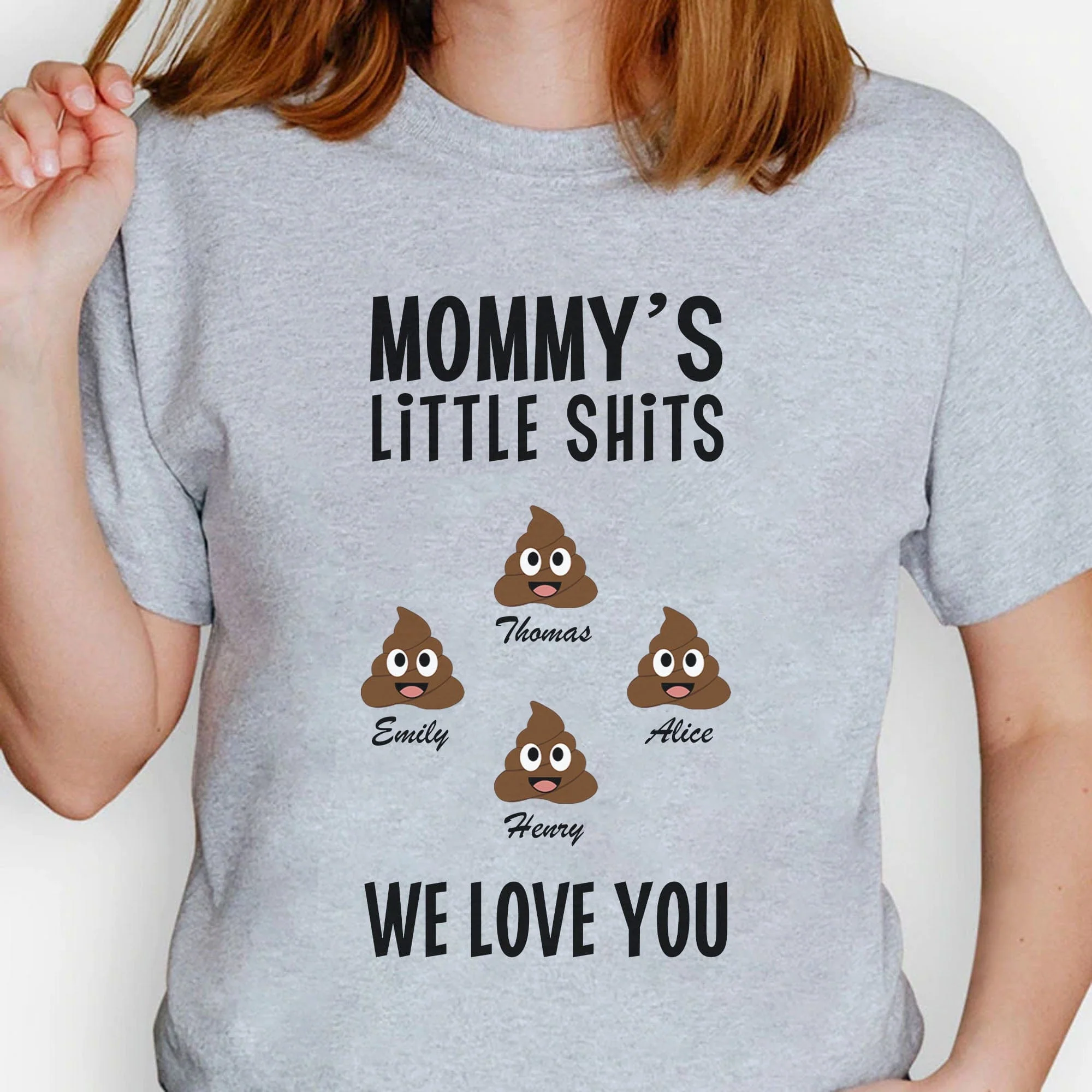 Mommy's Little Shits Personalized Custom Family Shirt C294