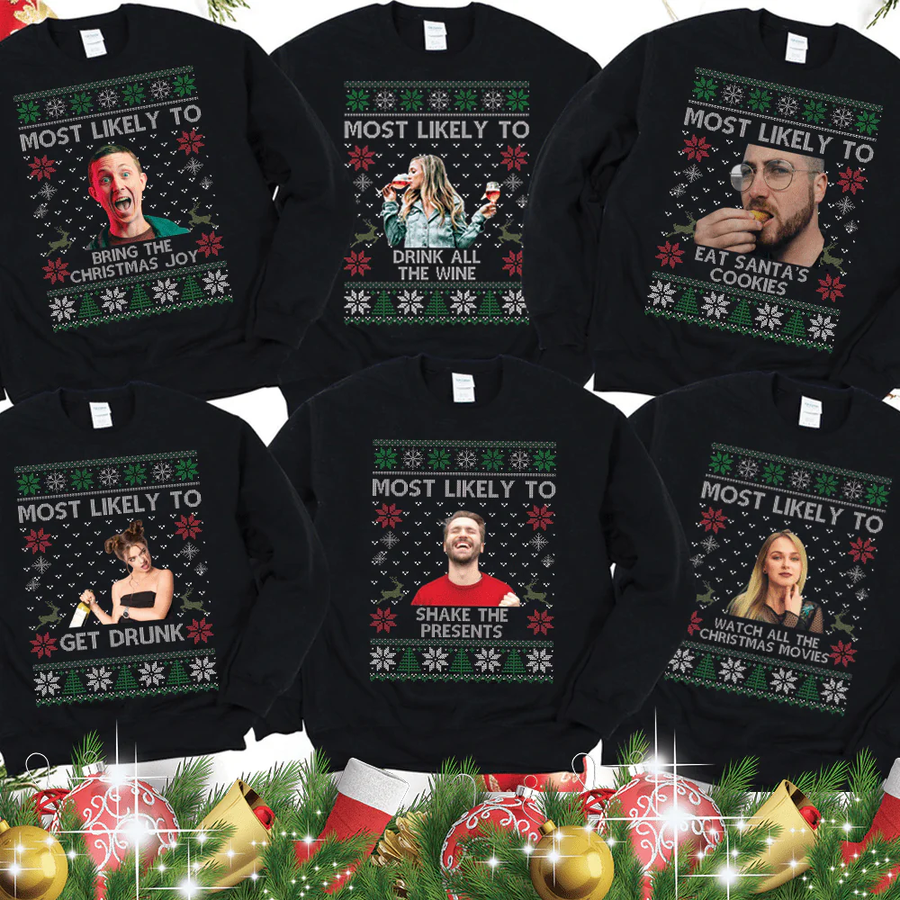 Most Likely Family Custom Photo Christmas Sweater TA29 891555