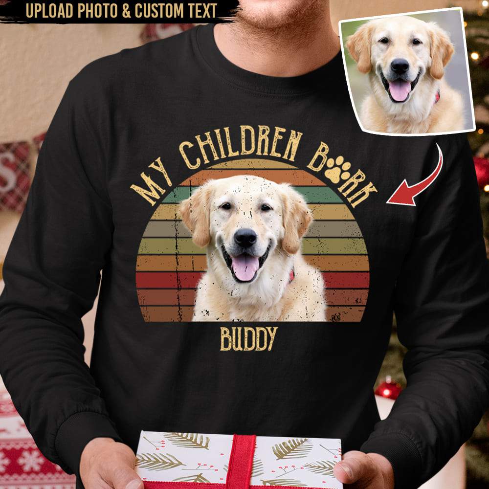My Children Bark Dog Shirt, Upload Photo Shirt HN590 - Image 4