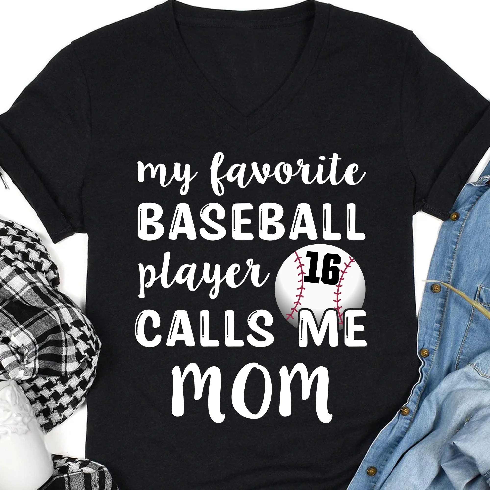 My Favorite Baseball Player Personalized Custom Baseball Shirts C497 - Image 3