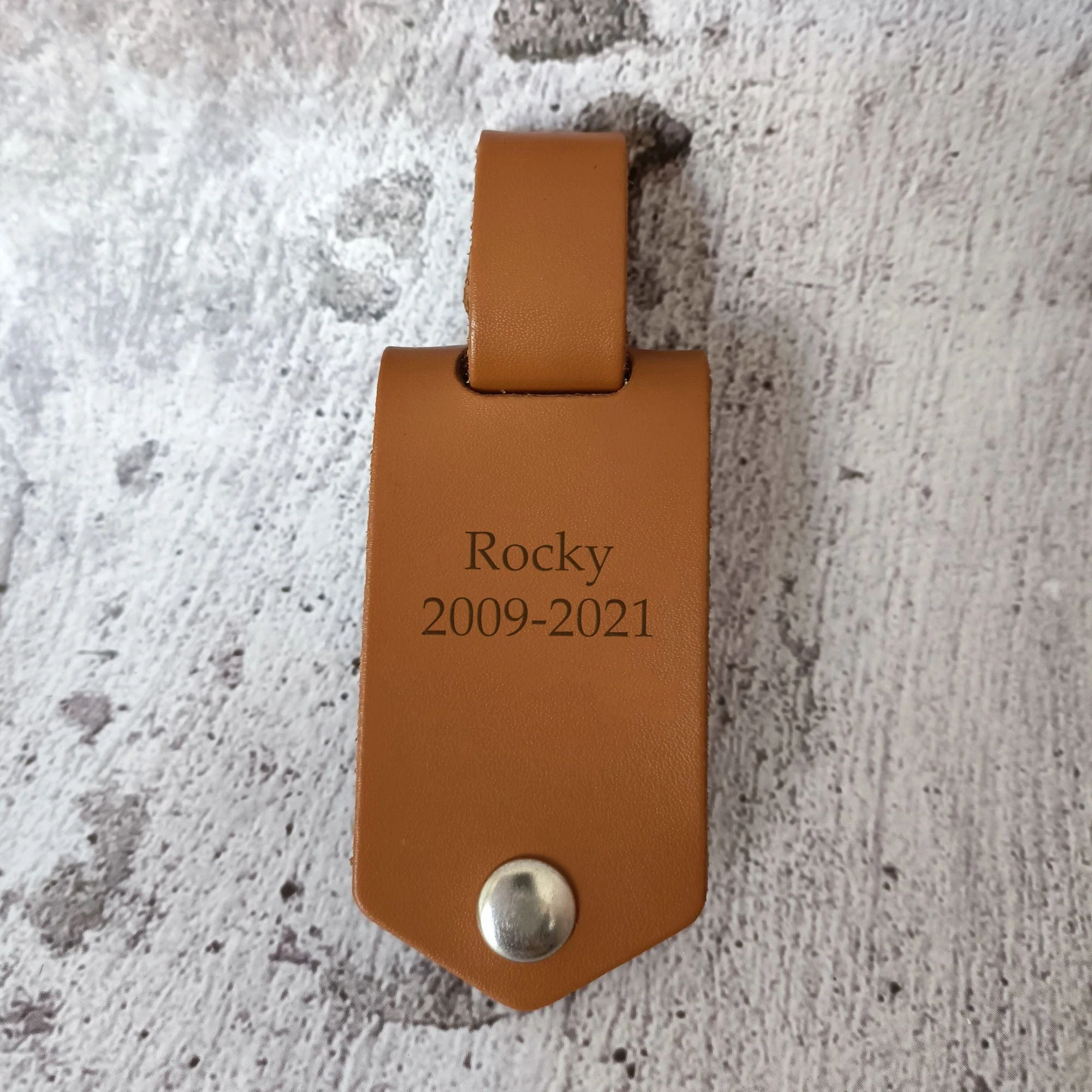 My Favorite Hello And Hardest Goodbye Dog Pet Memorial Vintage Leather Photo Keychain C249 - Image 2