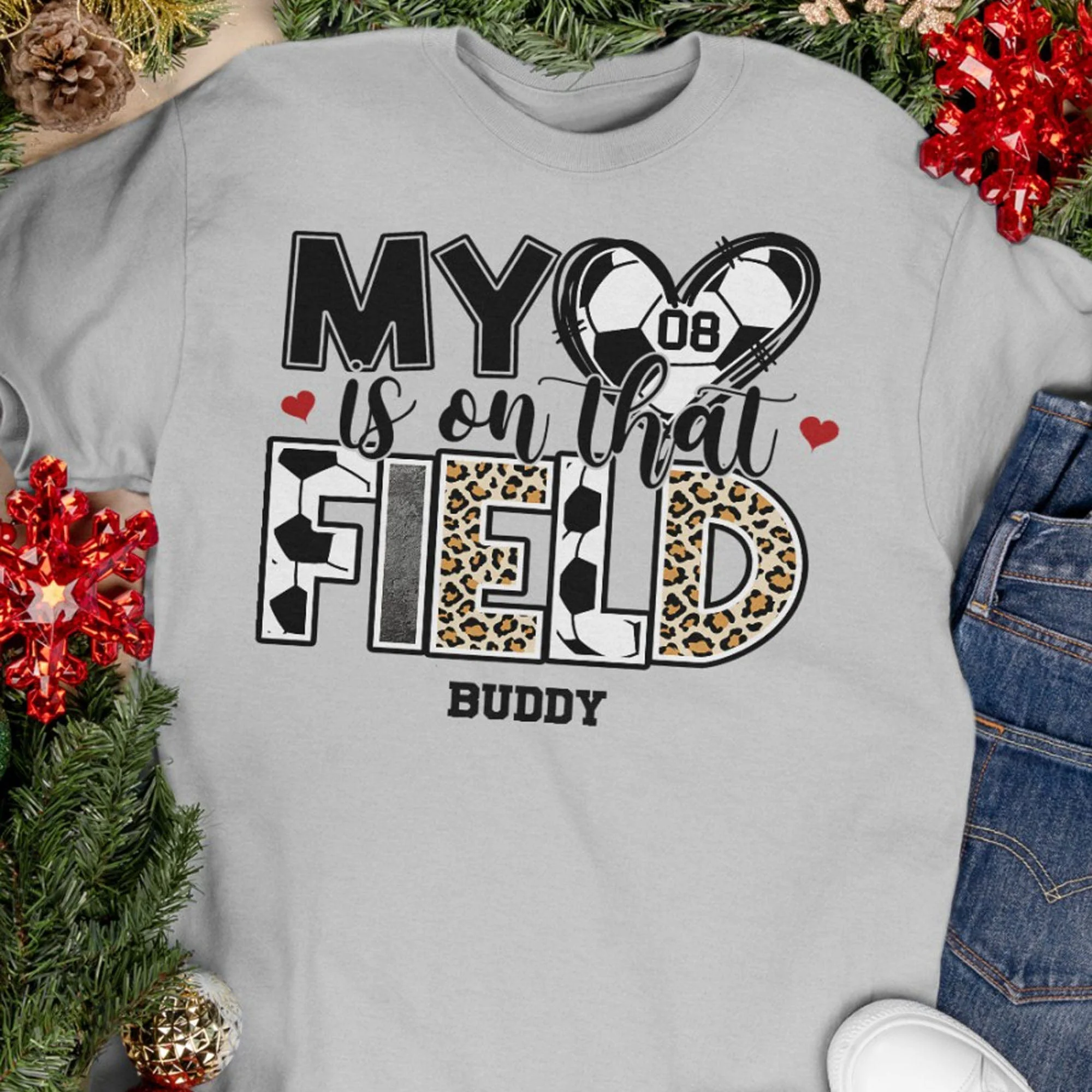 My Heart Is On That Field Shirt Personalized Custom Soccer Shirt H534 - Image 2